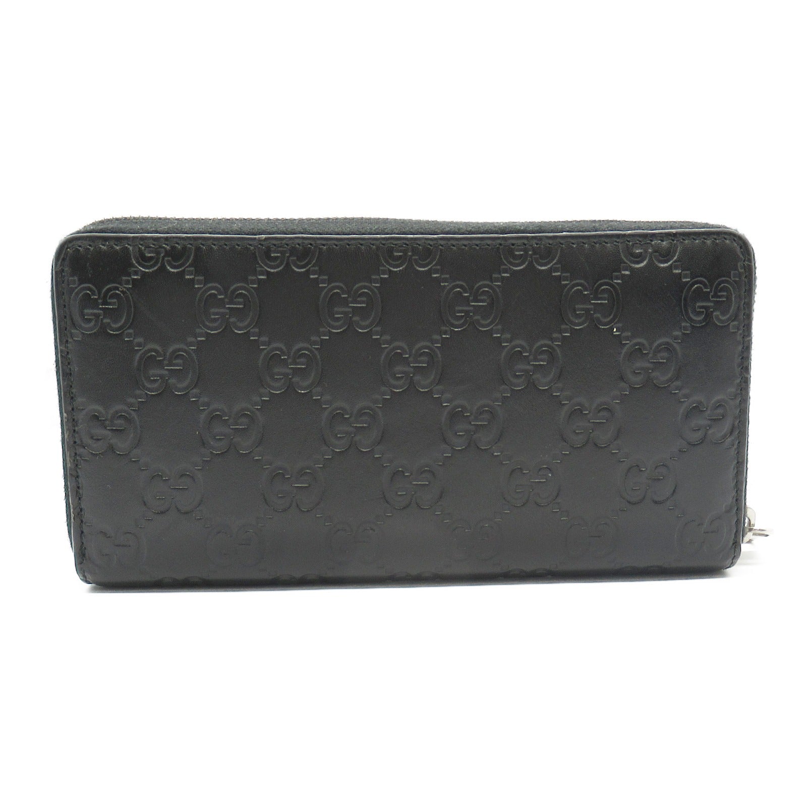 Gucci Leather Round Long Wallet Black