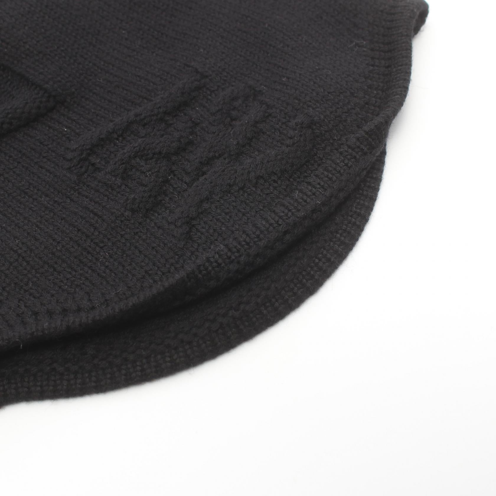 Fendi Wool Knit Cap Hat Black FXQ056