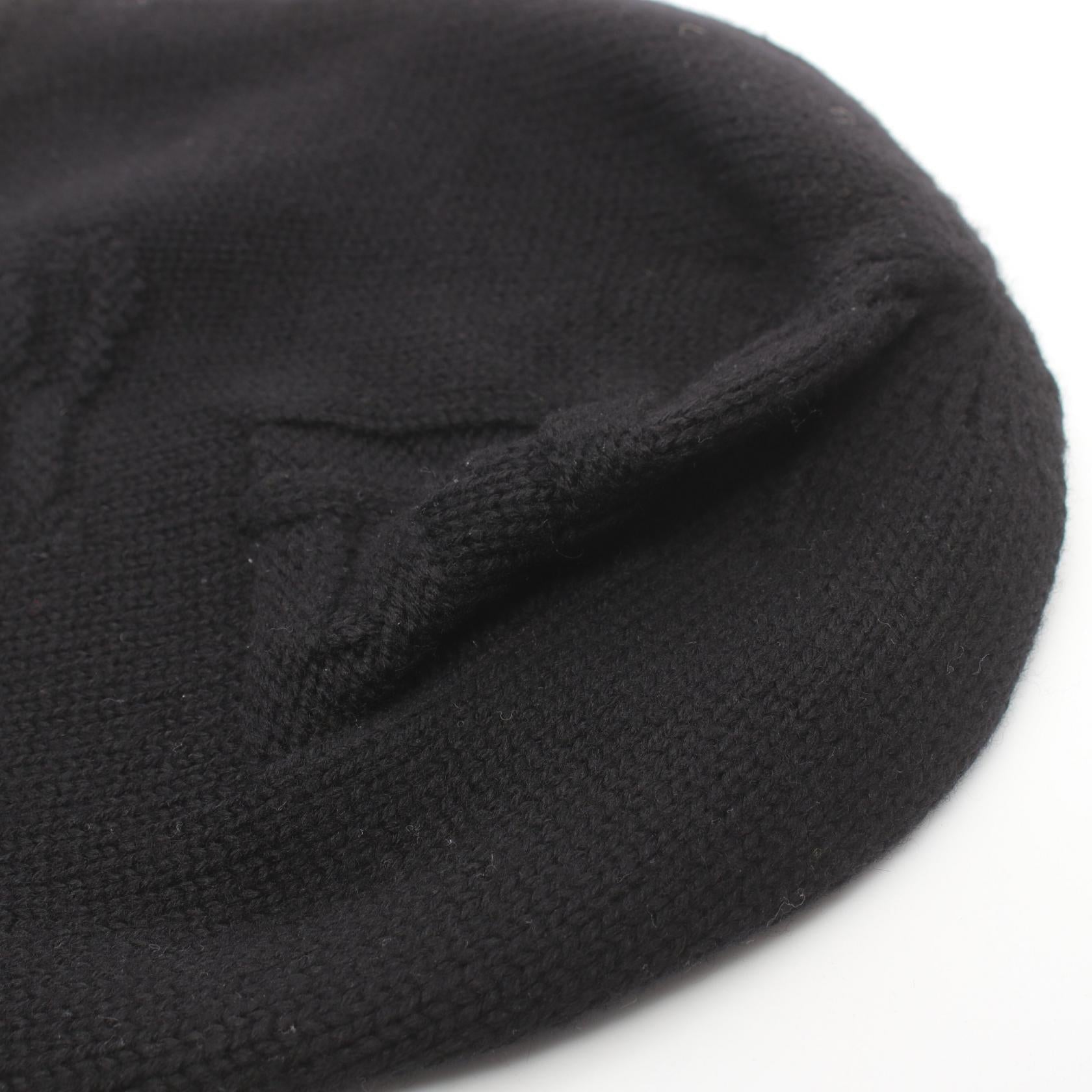 Fendi Wool Knit Cap Hat Black FXQ056