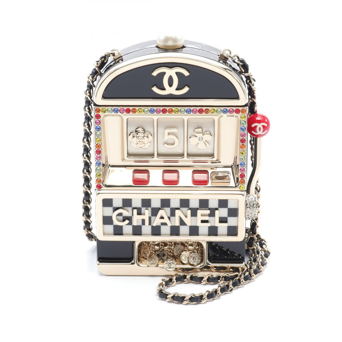 Chanel Resin Crystal Slot Machine Minaudiere Bag  Metal Shoulder Bag in Excellent Condition