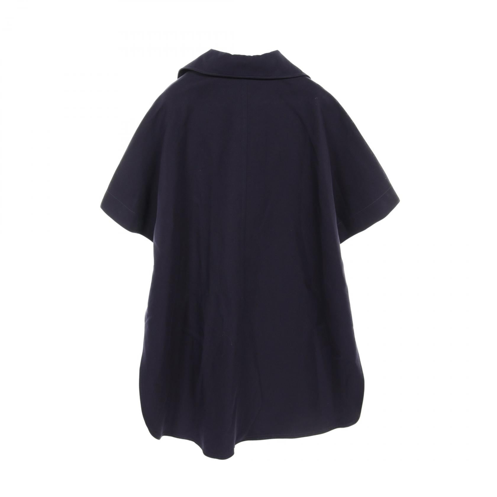 Max Mara Cotton Cape Poncho Navy