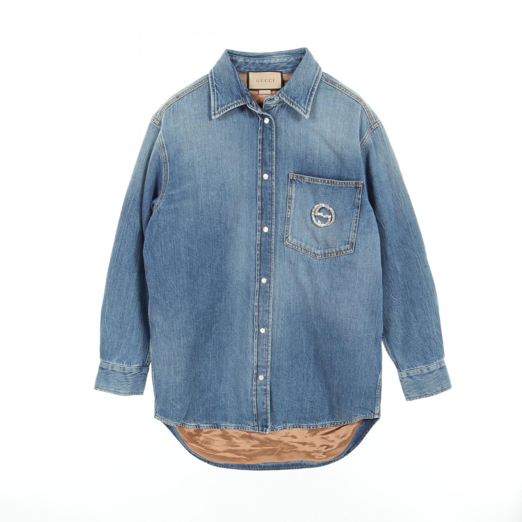 Gucci Washed Organic Denim Shirt Jacket