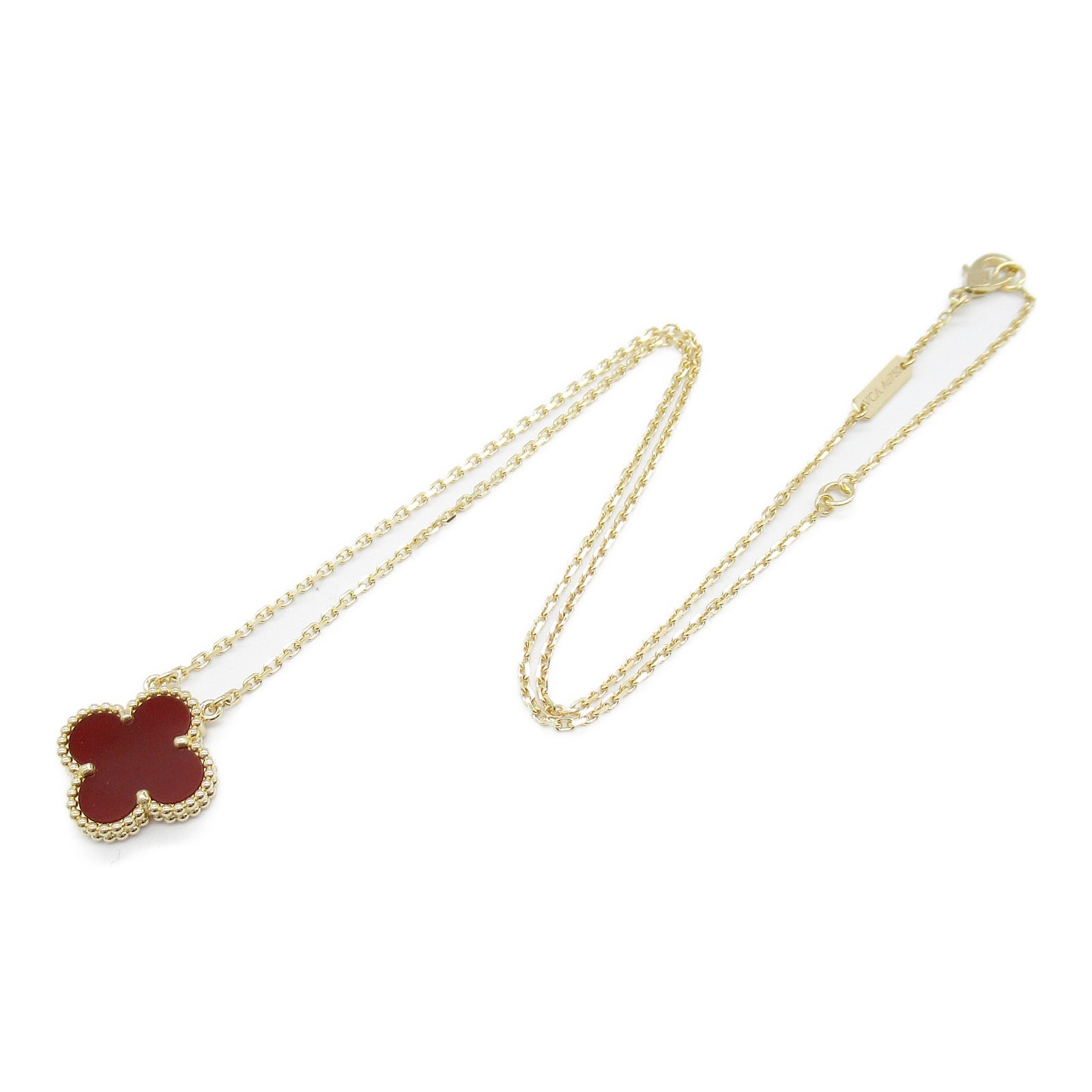 Van Cleef & Arpels Vintage Alhambra Necklace K18 YG Carnelian