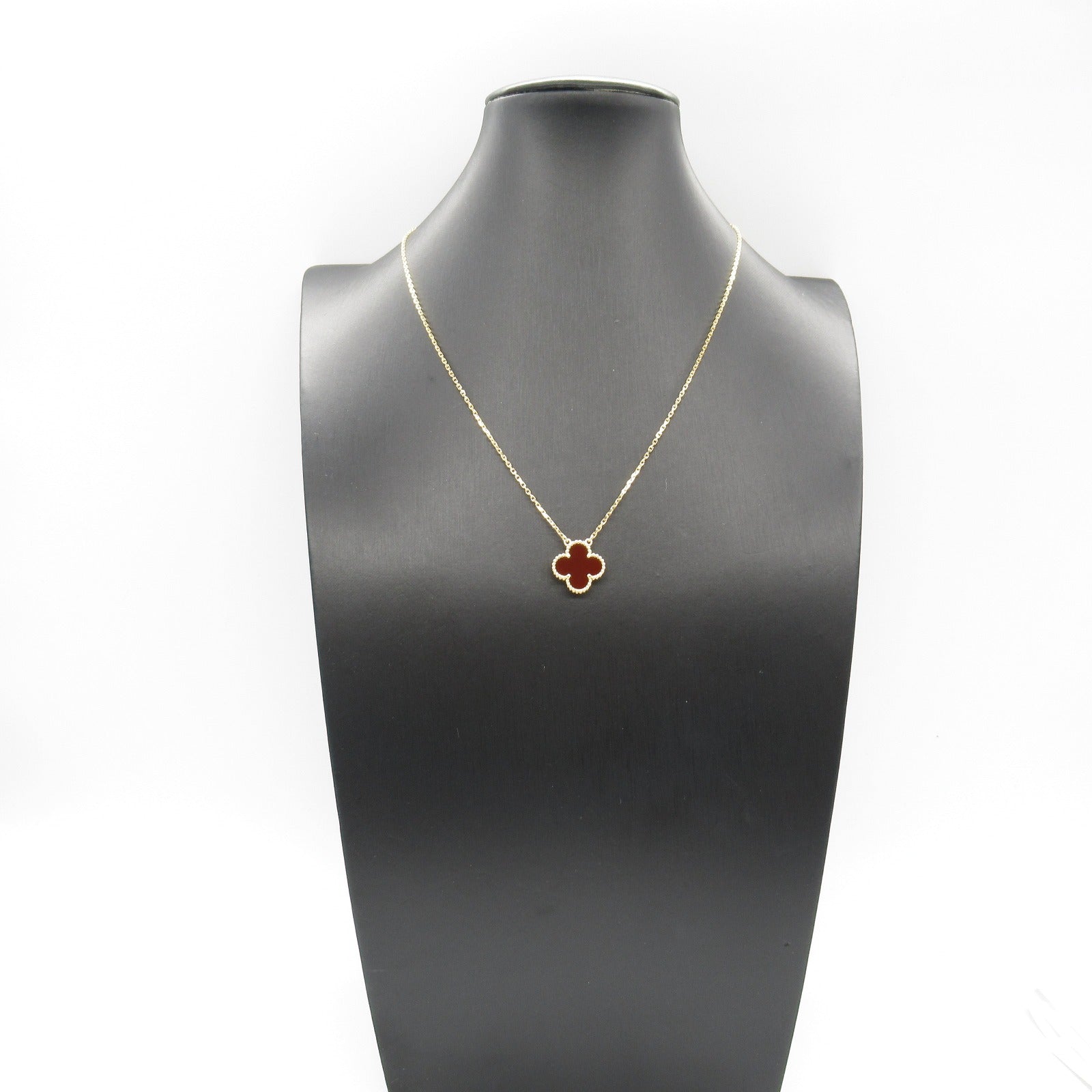 Van Cleef & Arpels Vintage Alhambra Necklace K18 YG Carnelian