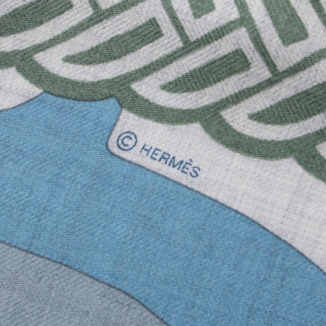 Hermes Silk Cashmere Scarf Grey Multicolor