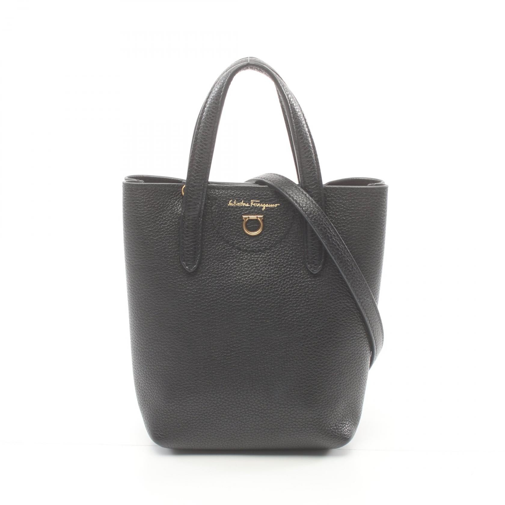 Salvatore Ferragamo Leather Gancini Mini Tote Bag  Leather Handbag 220024 in Great Condition