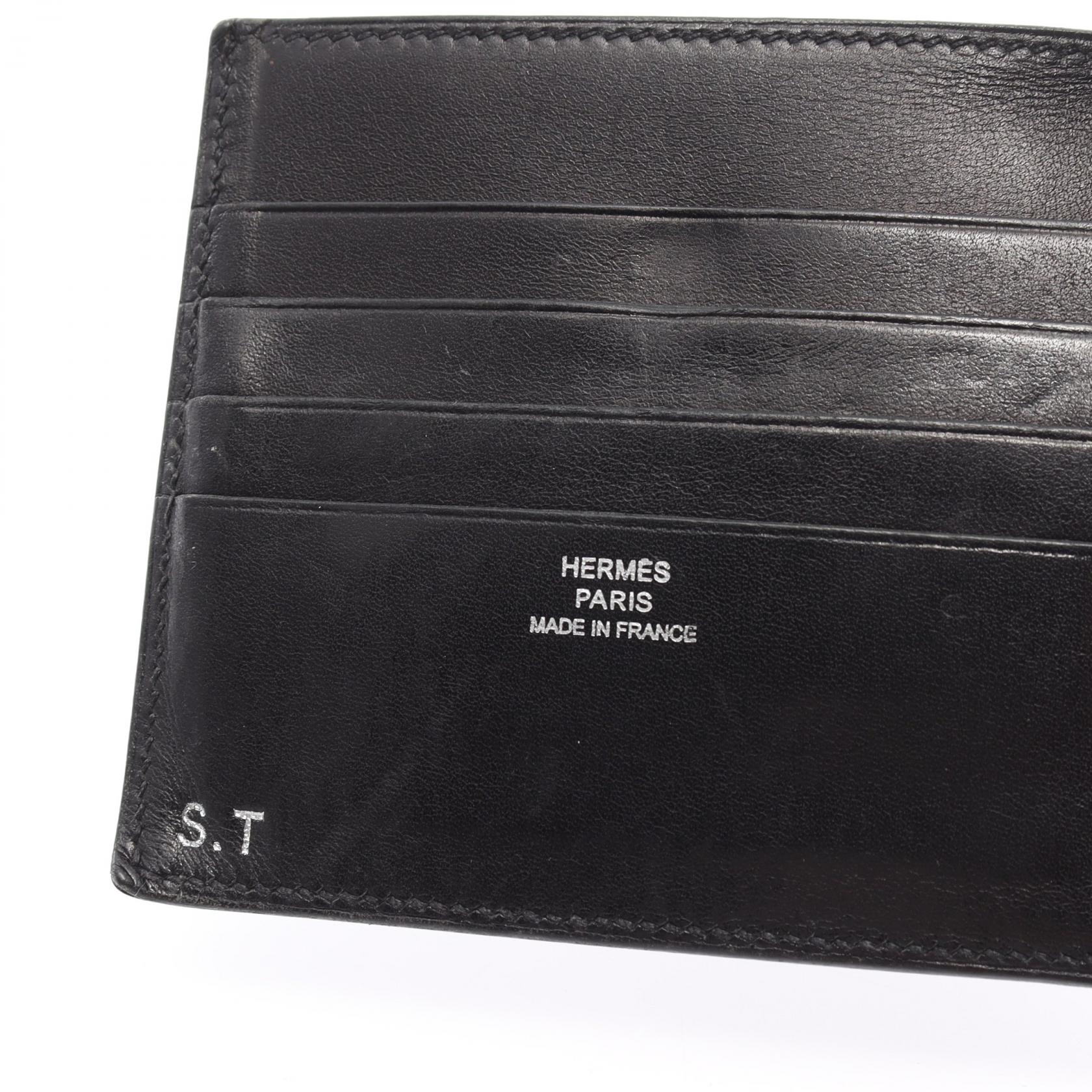 Hermes Leather MC2 Bifold Wallet  Leather Short Wallet in Very Good Condition