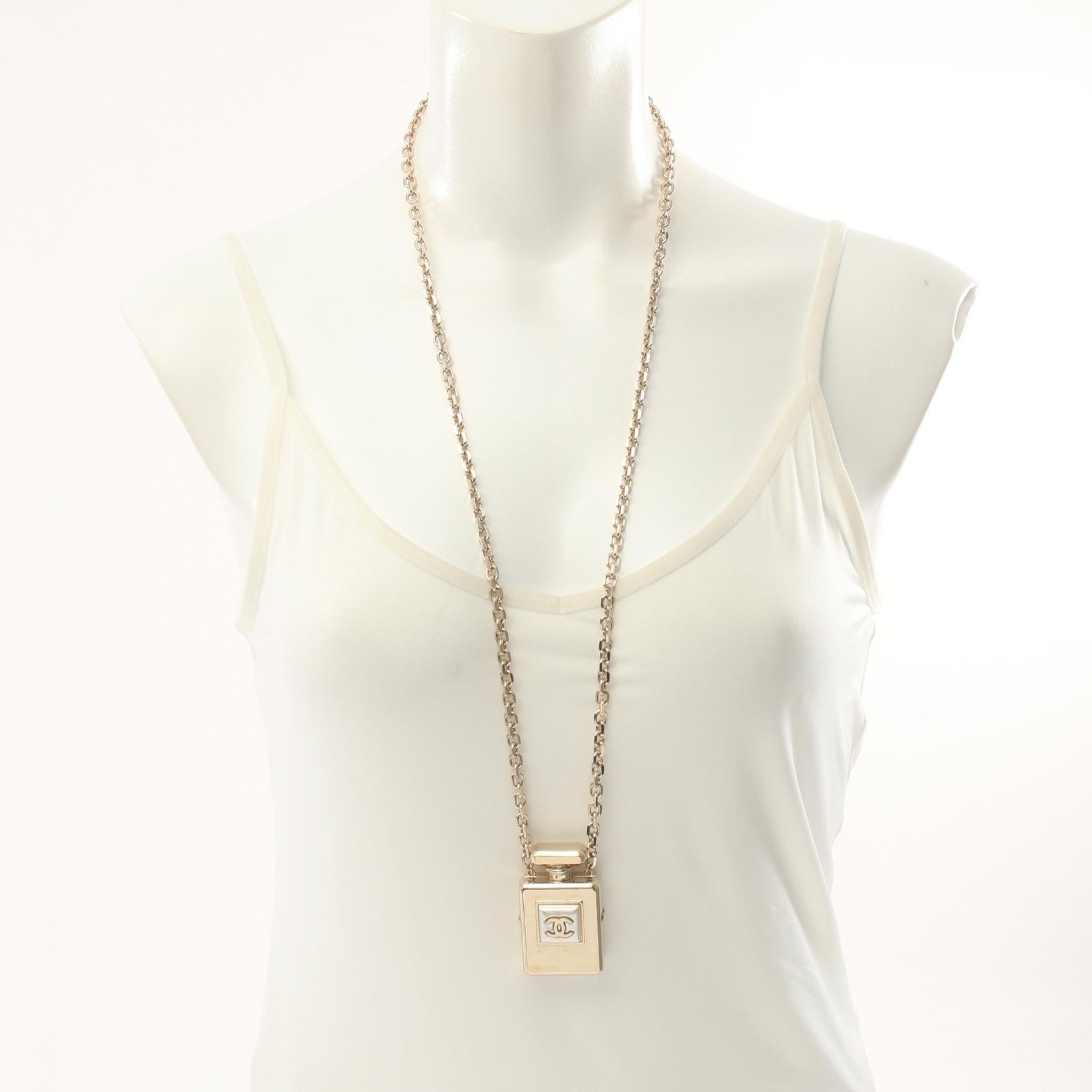 Chanel No.5 Perfume Necklace Gold B22