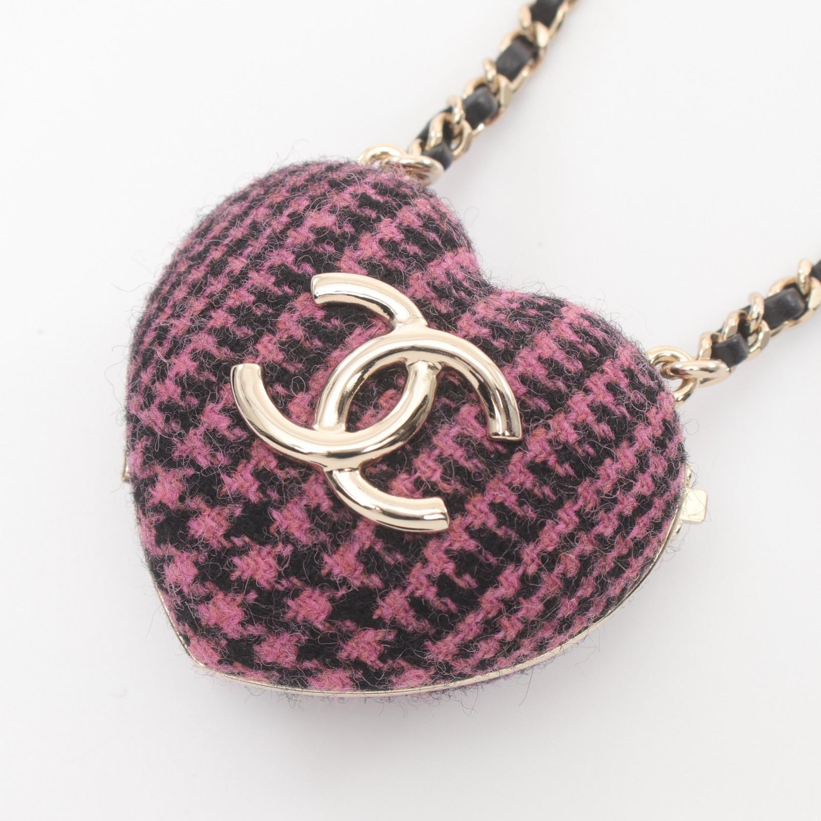 Chanel Heart Locket Pendant Necklace Gold