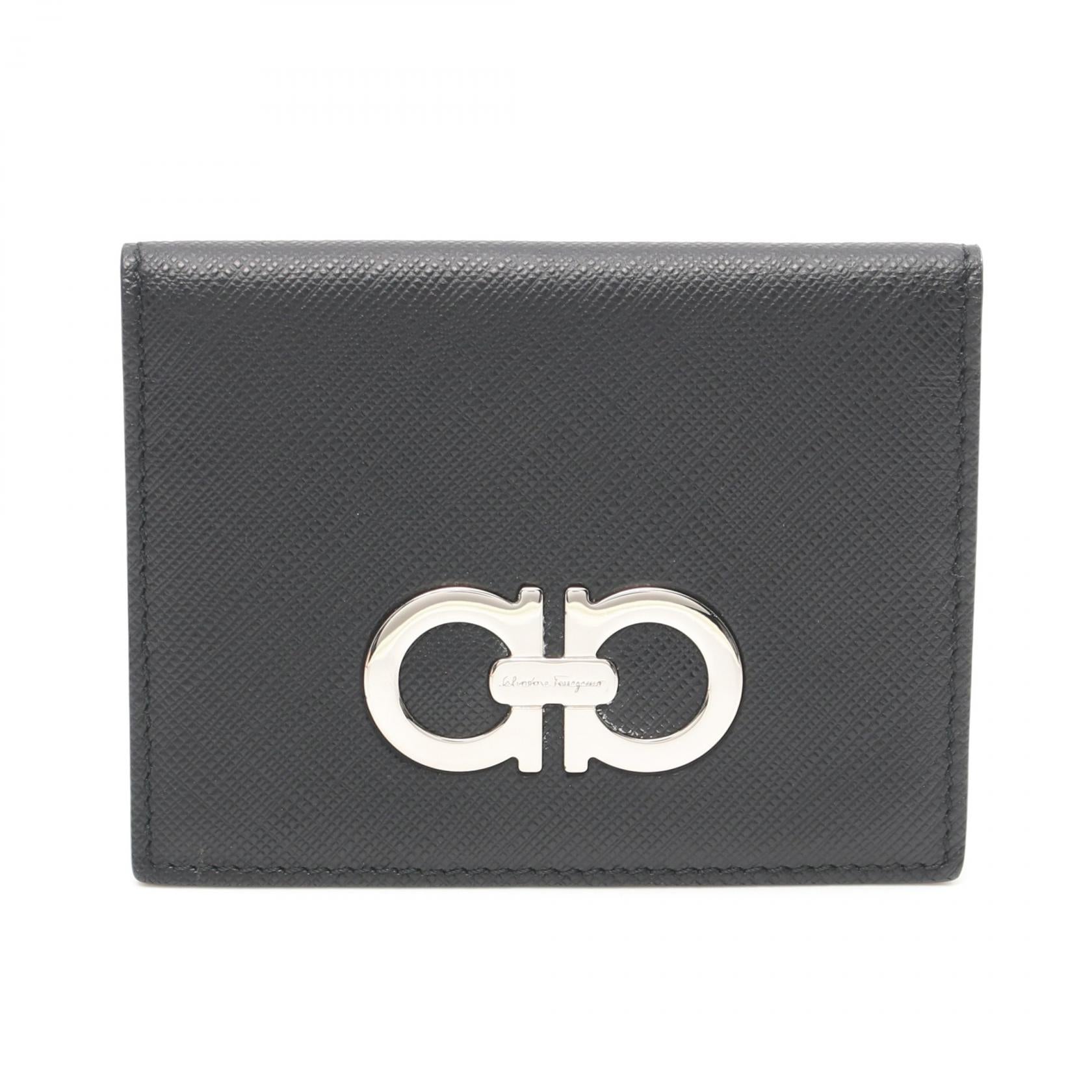 Salvatore Ferragamo Gancini Leather Card Case