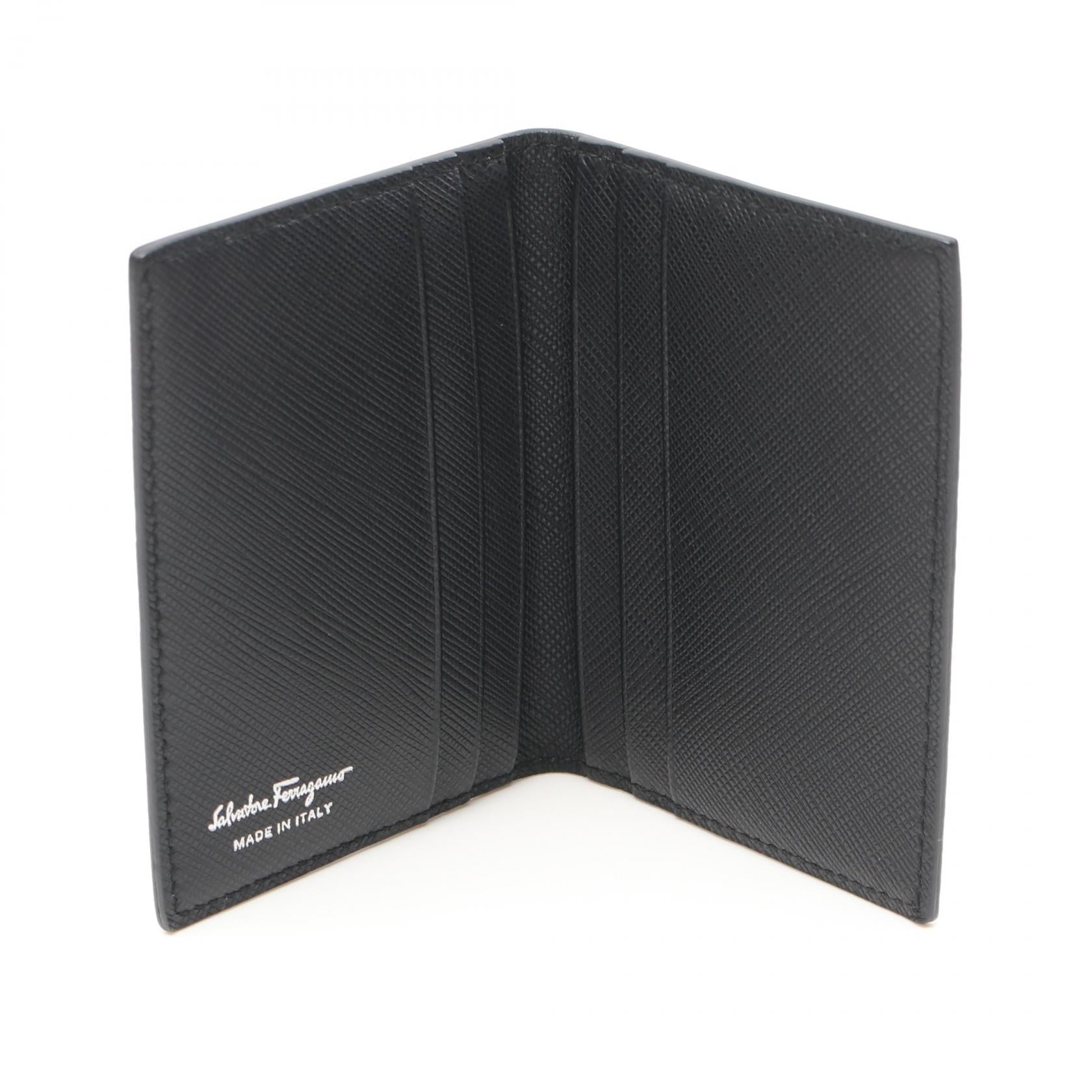 Salvatore Ferragamo Gancini Leather Card Case