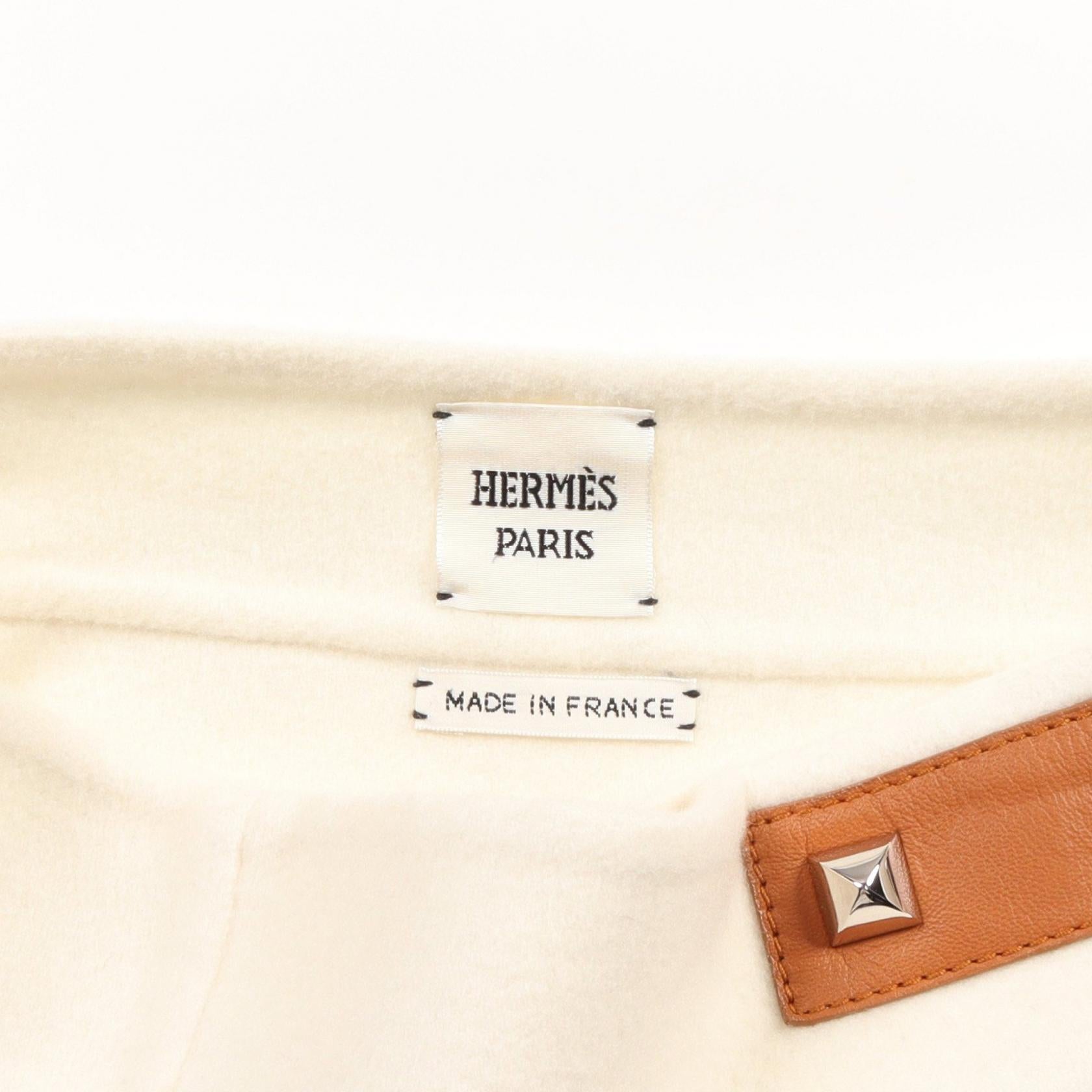 Hermes Cashmere Lamb Leather Skirt