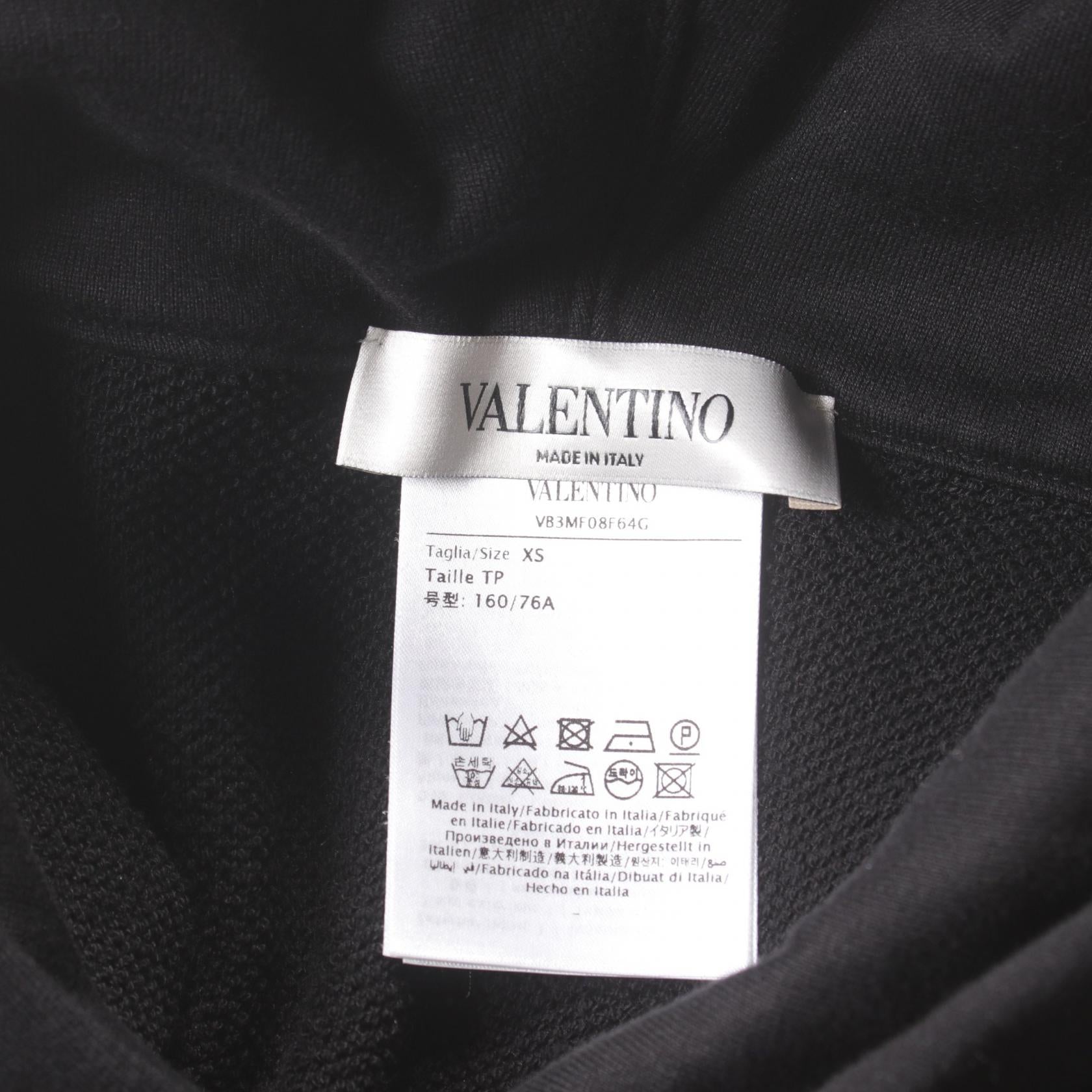 Valentino Cotton Hoodie Black VB3MF08F64G