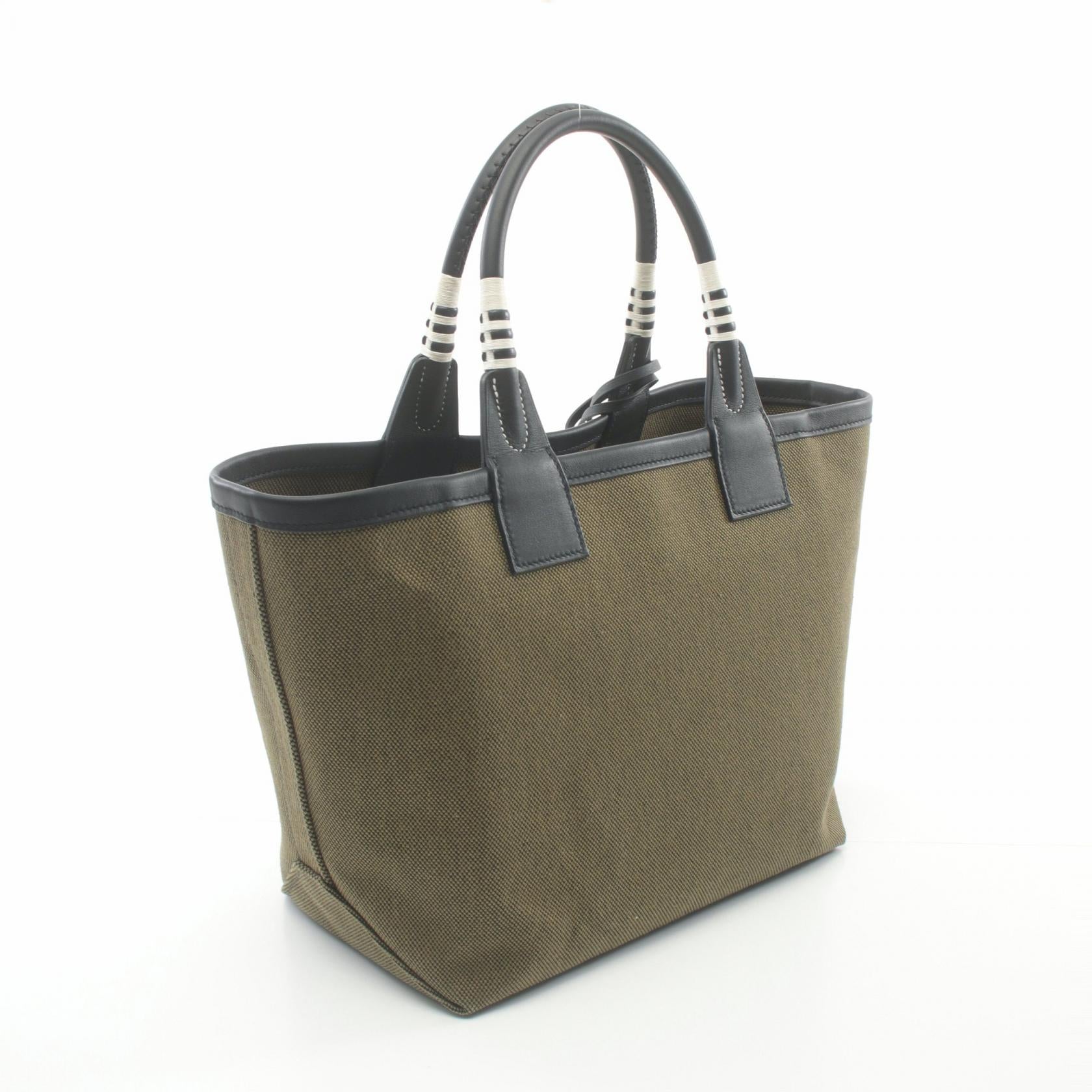 Hermes Steeple 25 Tote Bag Khaki/Black