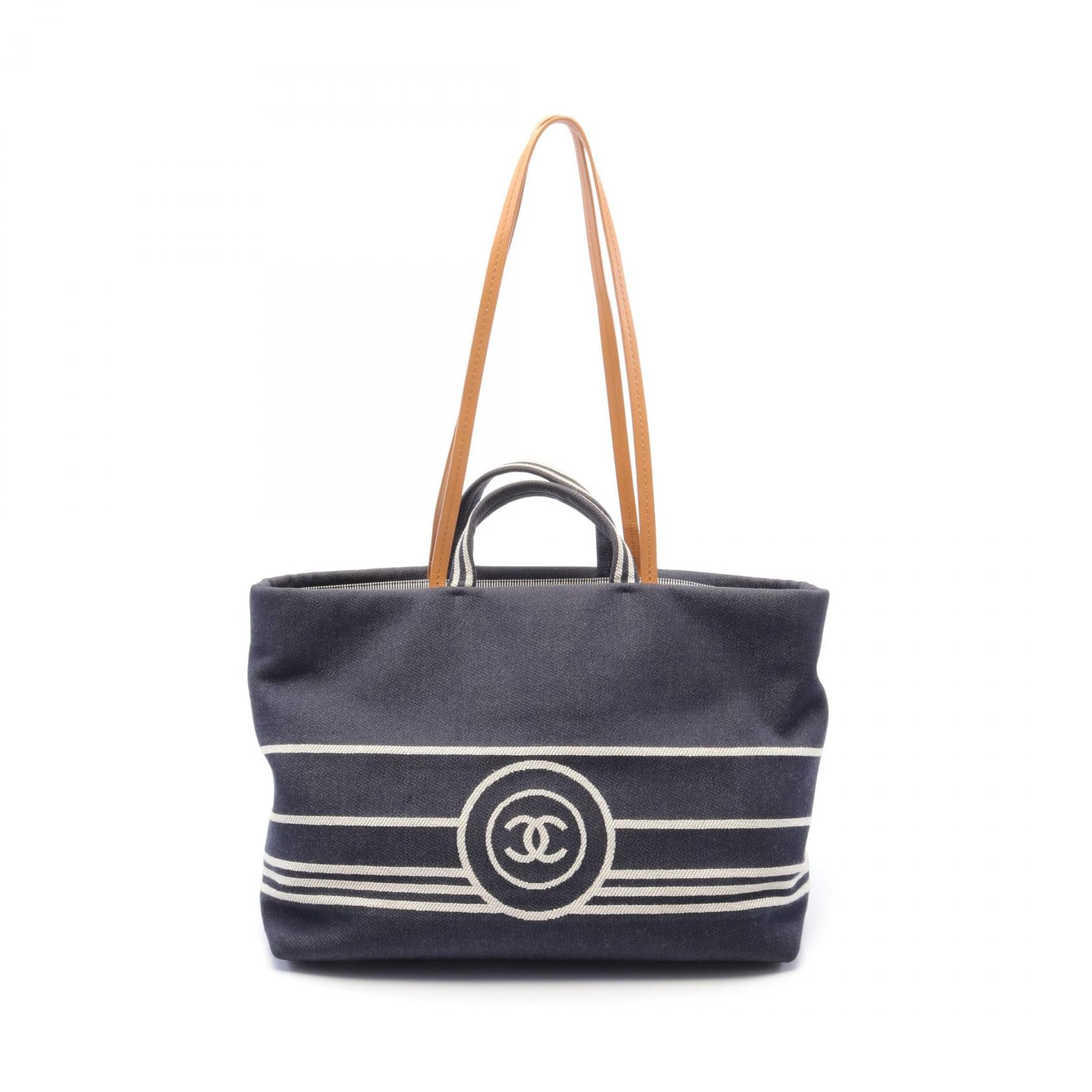 Chanel Denim Leather Coco Mark Tote Bag