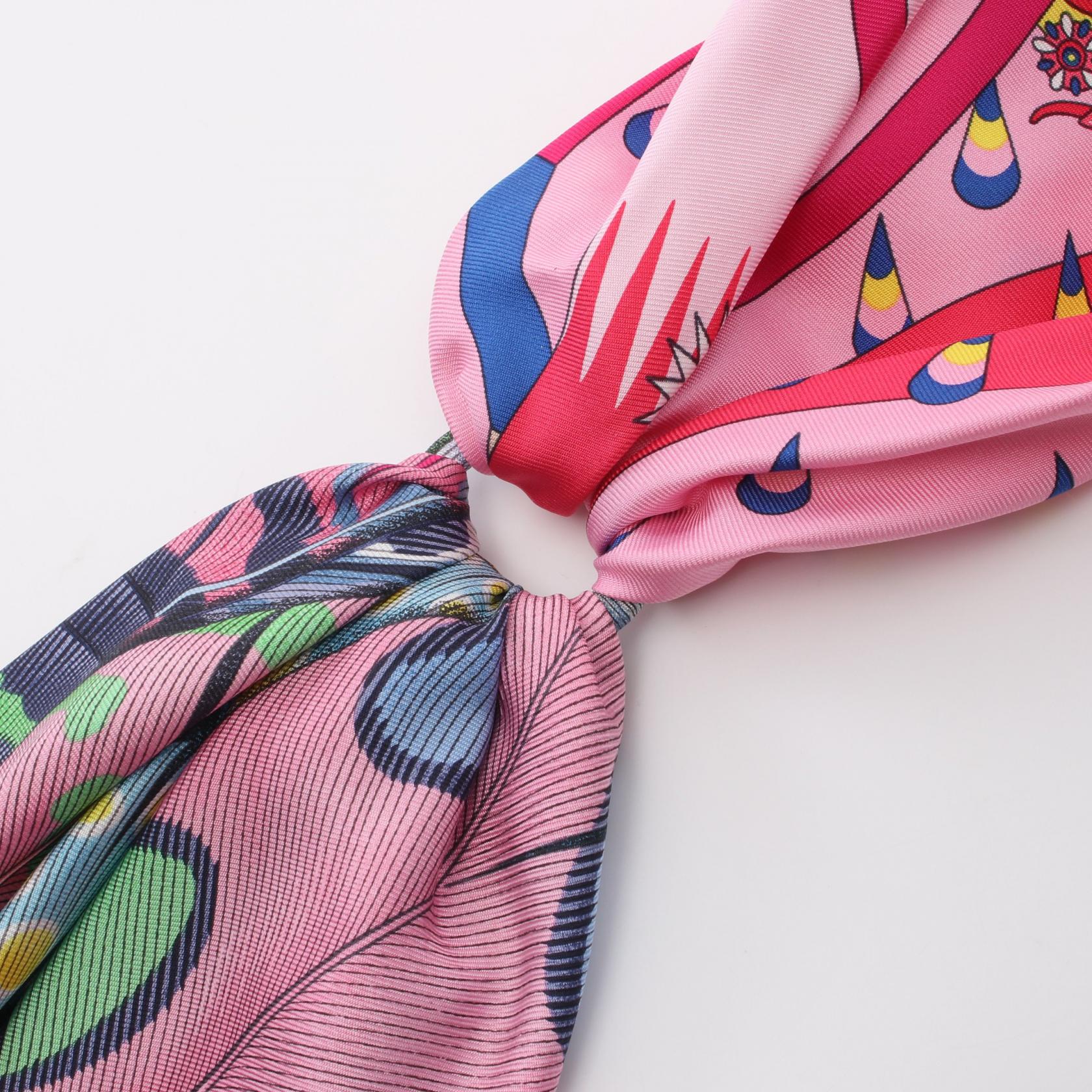 Hermes Silk Scarf Pink Multicolor