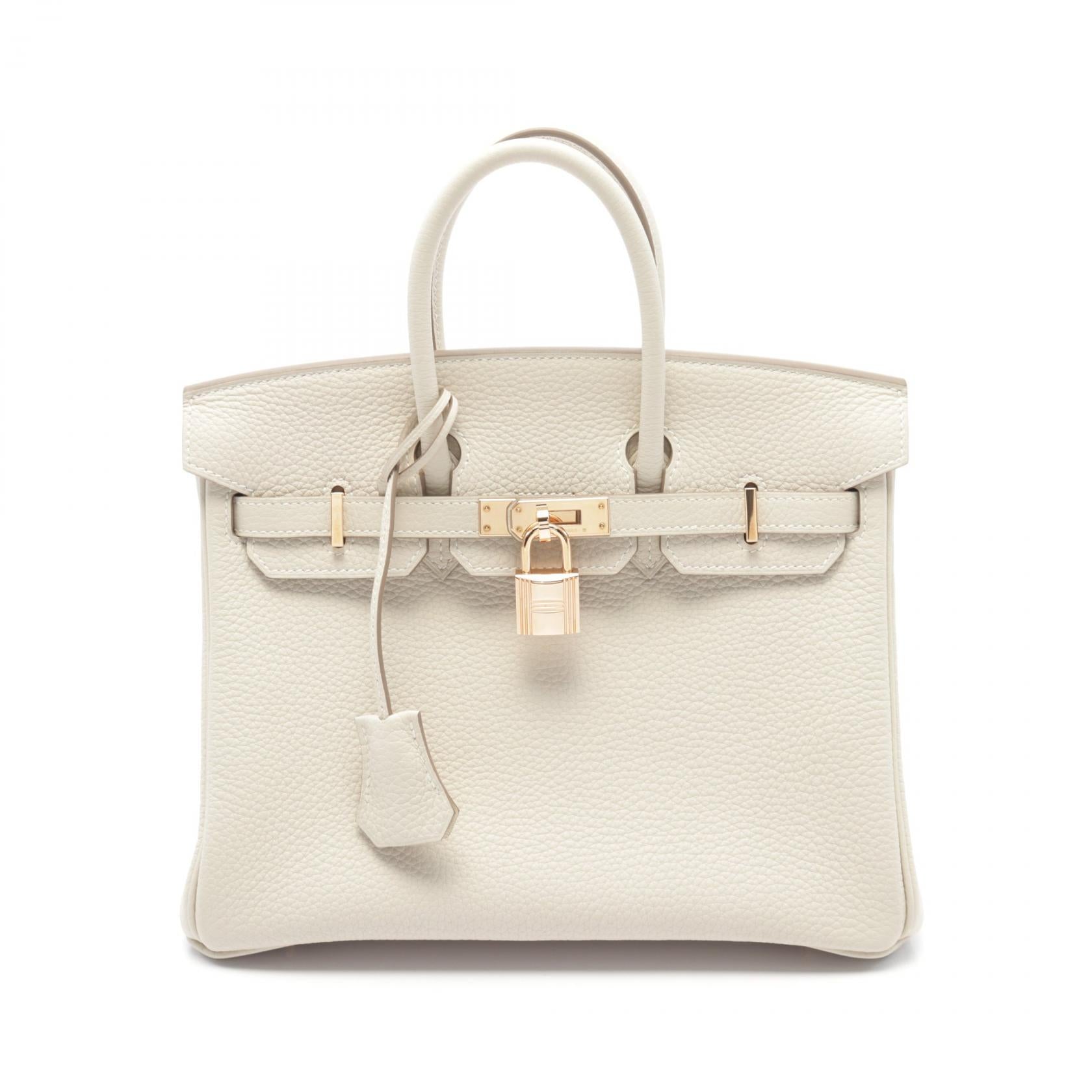 Hermes Birkin 25 Togo Handbag White