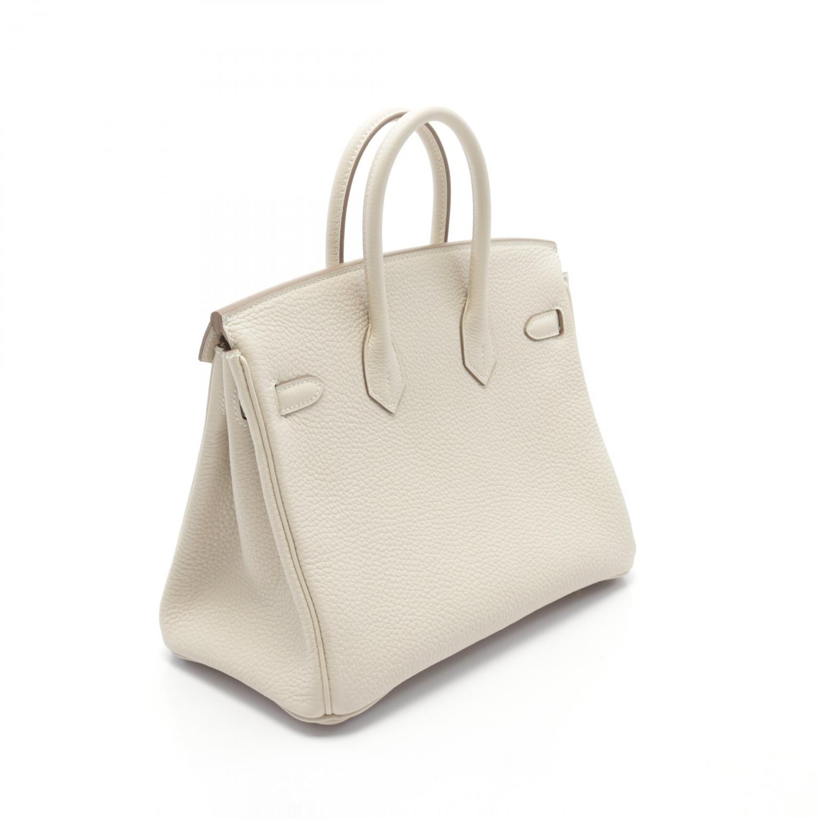 Hermes Birkin 25 Togo Handbag White