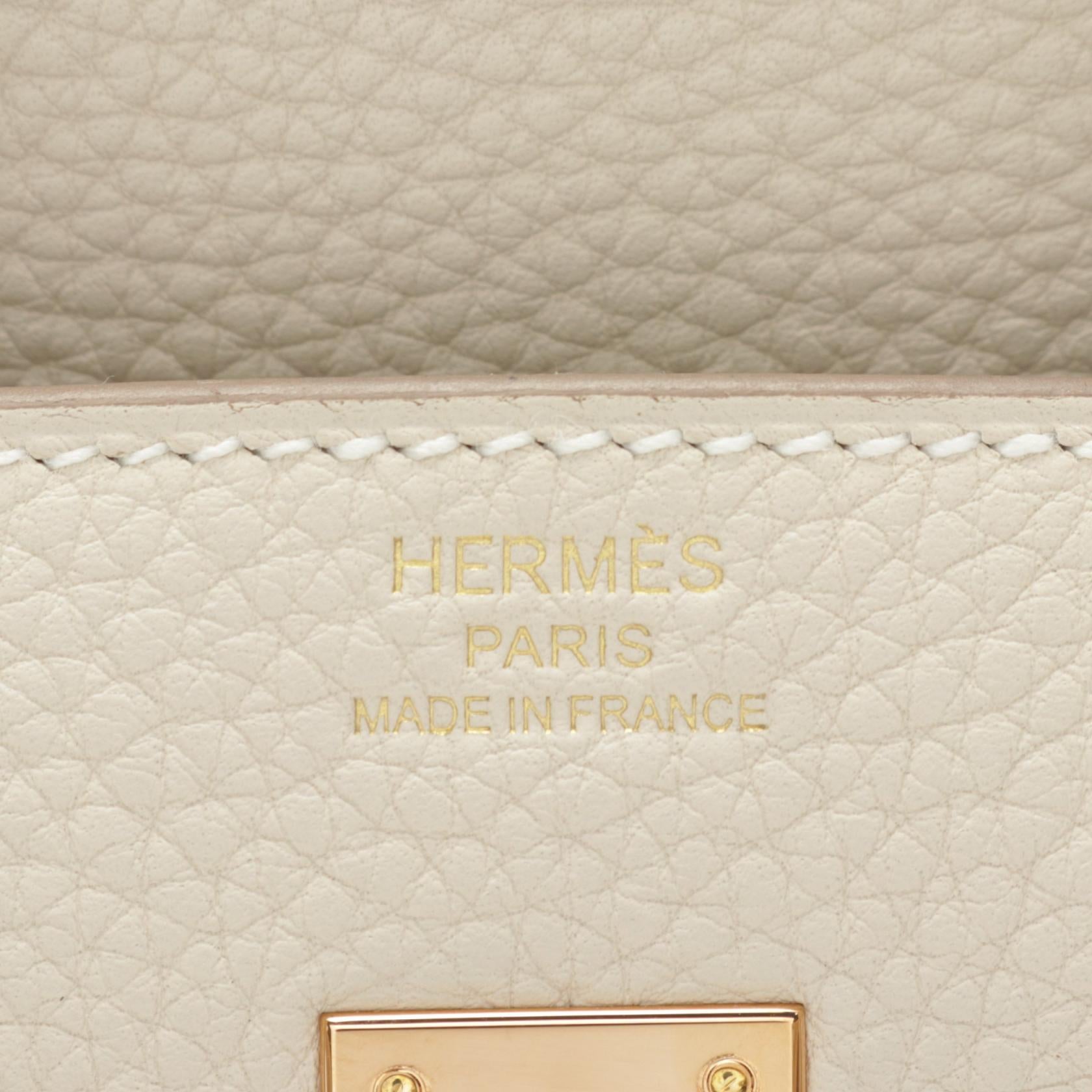 Hermes Birkin 25 Togo Handbag White