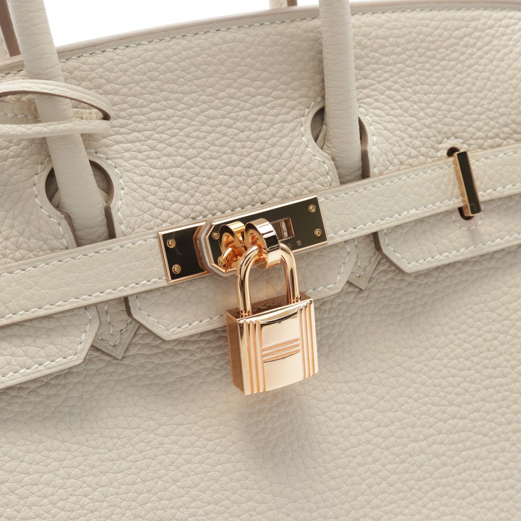 Hermes Birkin 25 Togo Handbag White