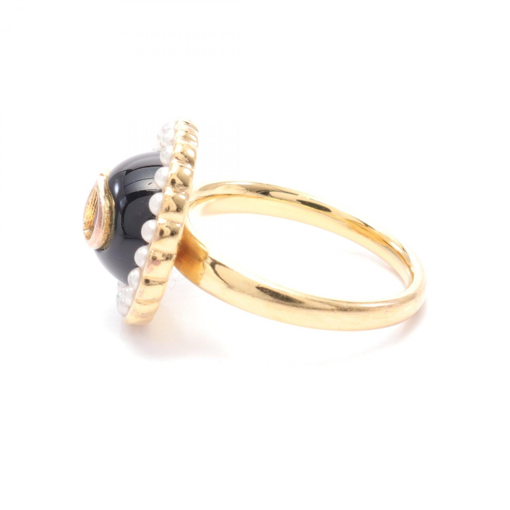 Dior Petit CD Baroque Ring with Faux Pearl