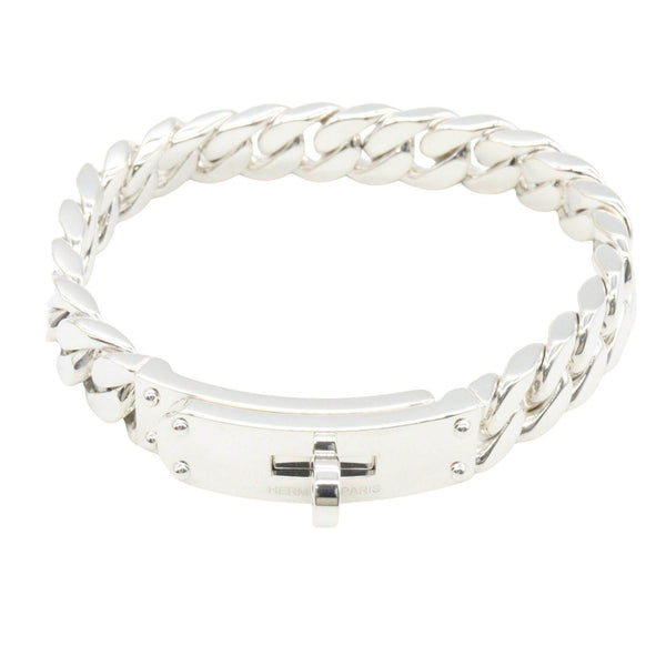 Hermes Kelly Gourmette Silver Bracelet