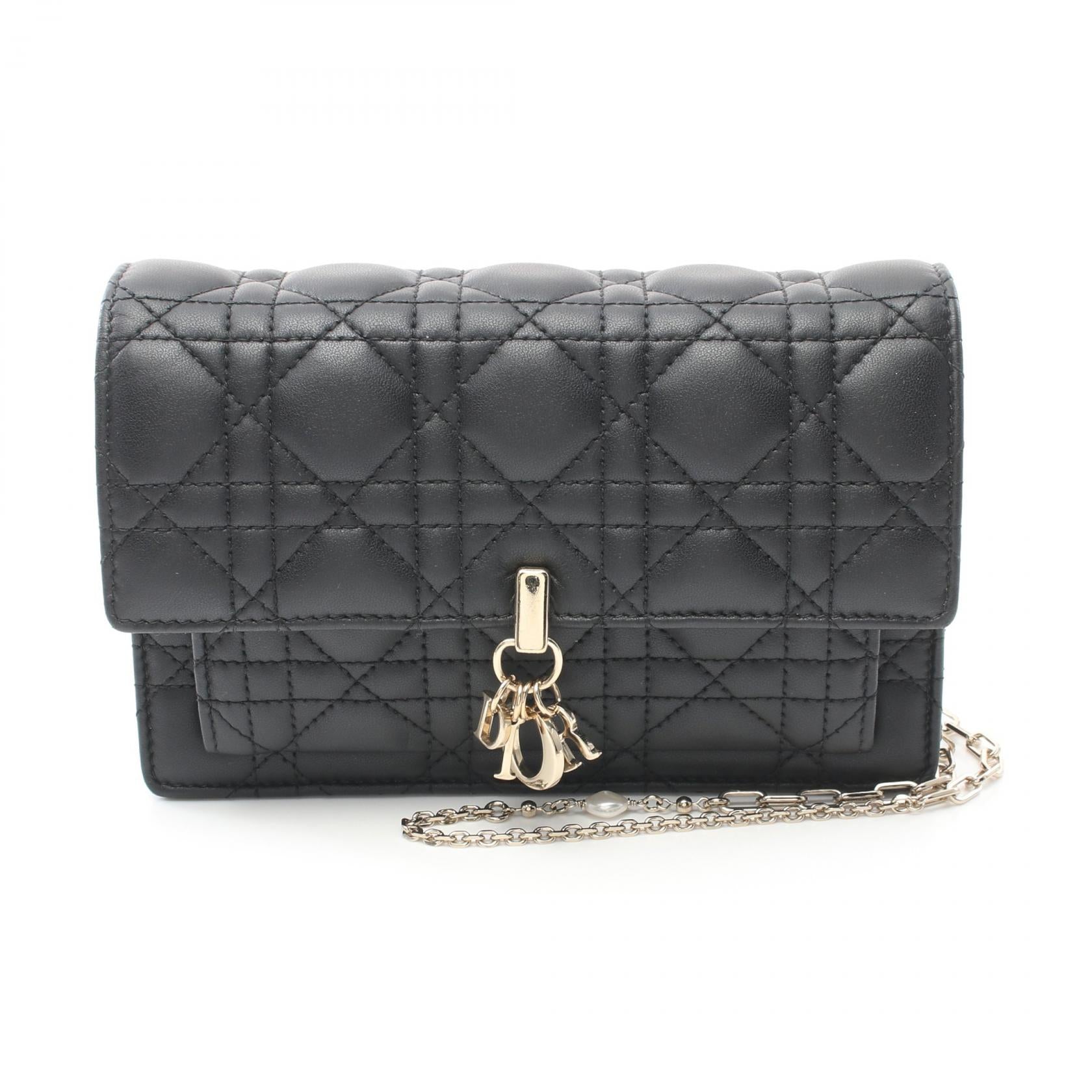 Dior Leather Cannage Shoulder Bag Black