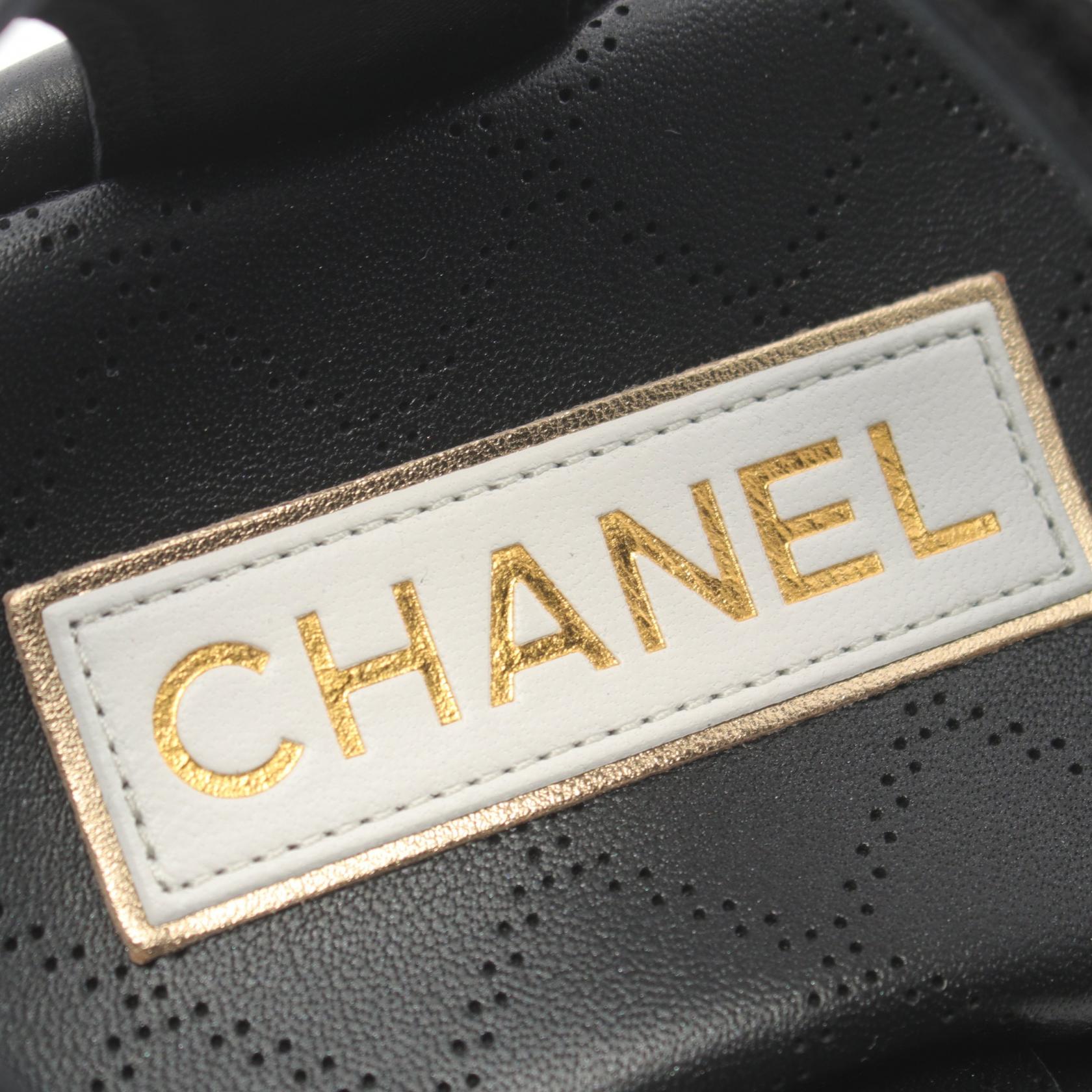 Chanel Lambskin Matelasse Sandals Black