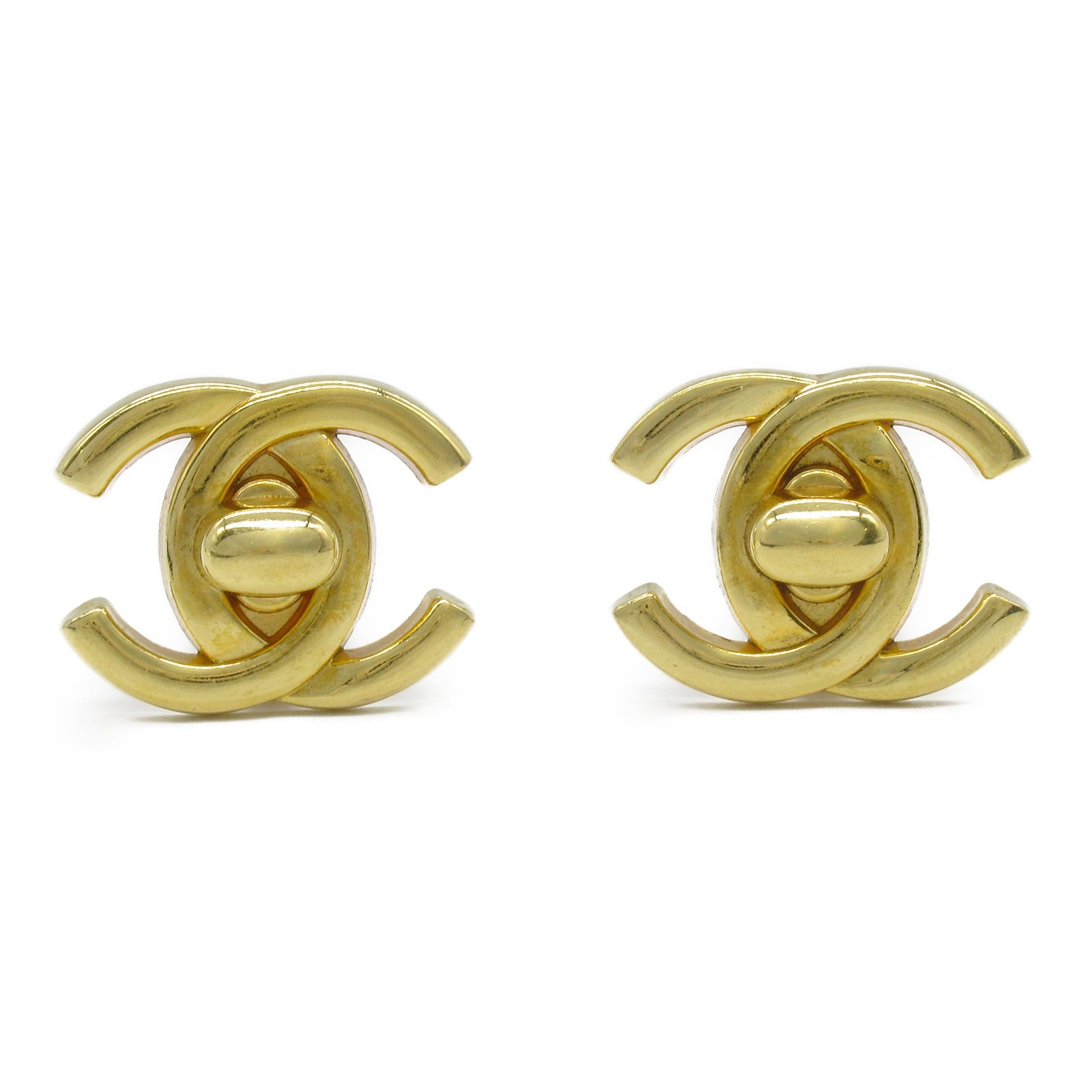 Chanel Coco Mark Earrings Gold Jewelry