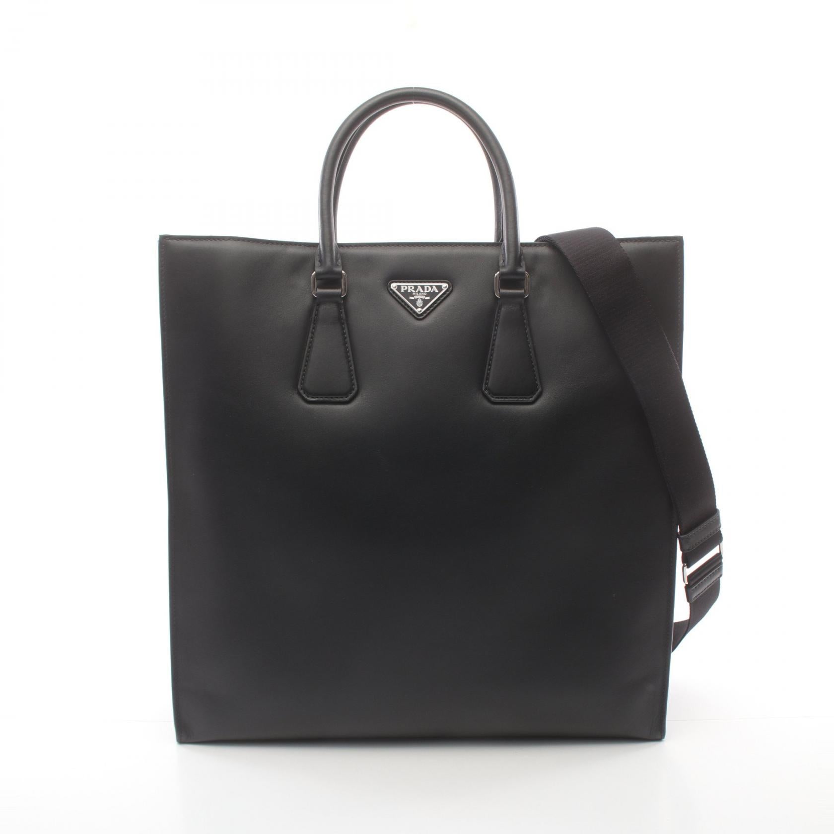 Prada Leather Tote Bag Black