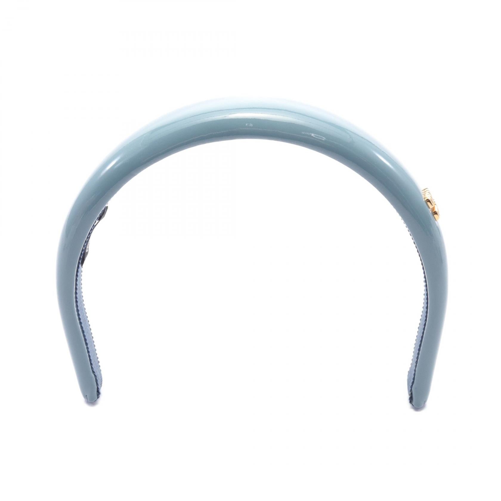 Miu Miu Patent Leather Headband Cornflower Blue