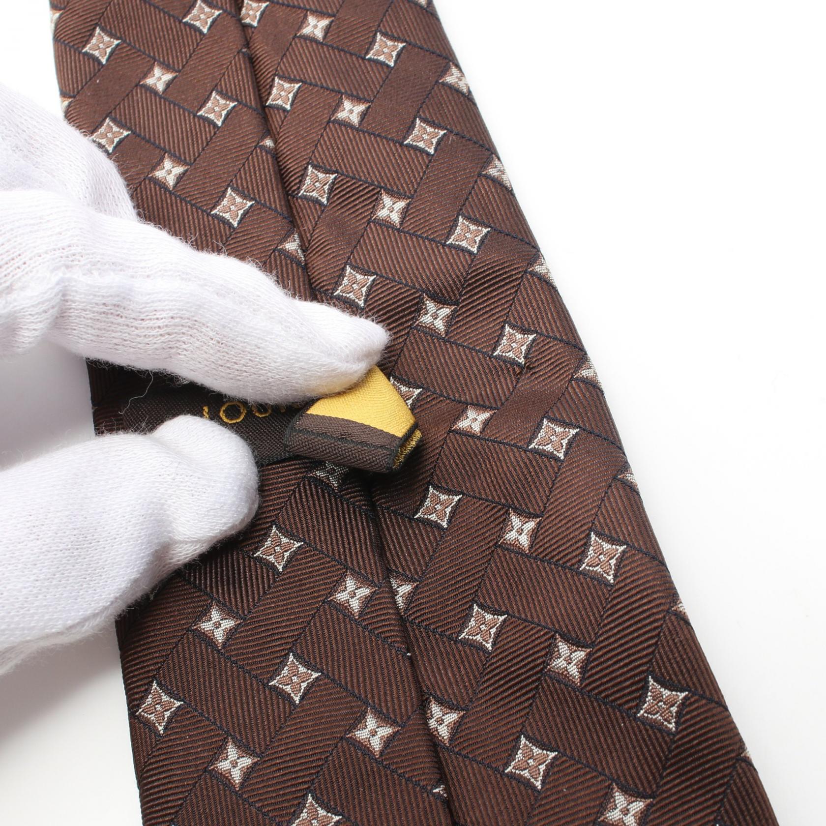 Louis Vuitton Silk Tie Brown