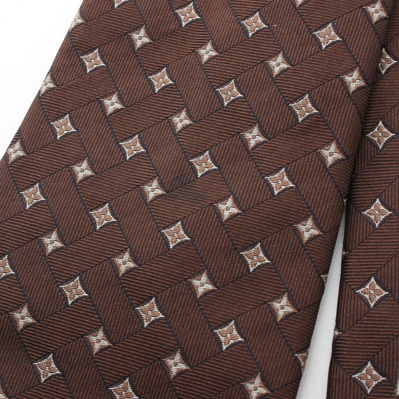 Louis Vuitton Silk Tie Brown