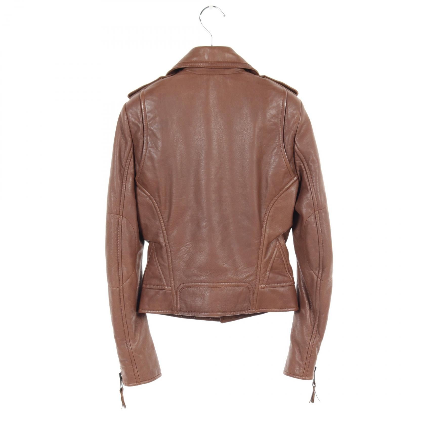 Balenciaga Lamb Leather Riders Jacket Brown