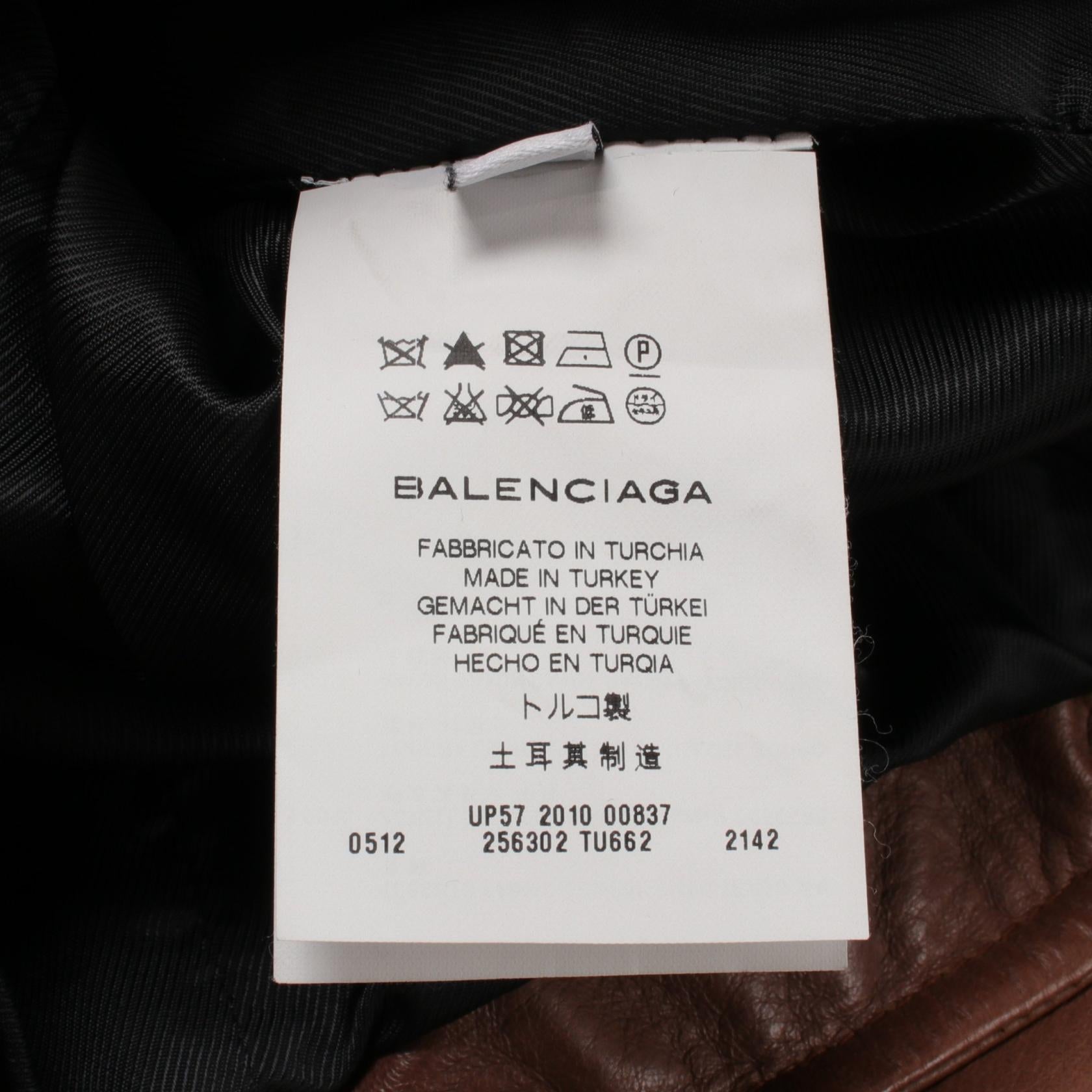 Balenciaga Lamb Leather Riders Jacket Brown