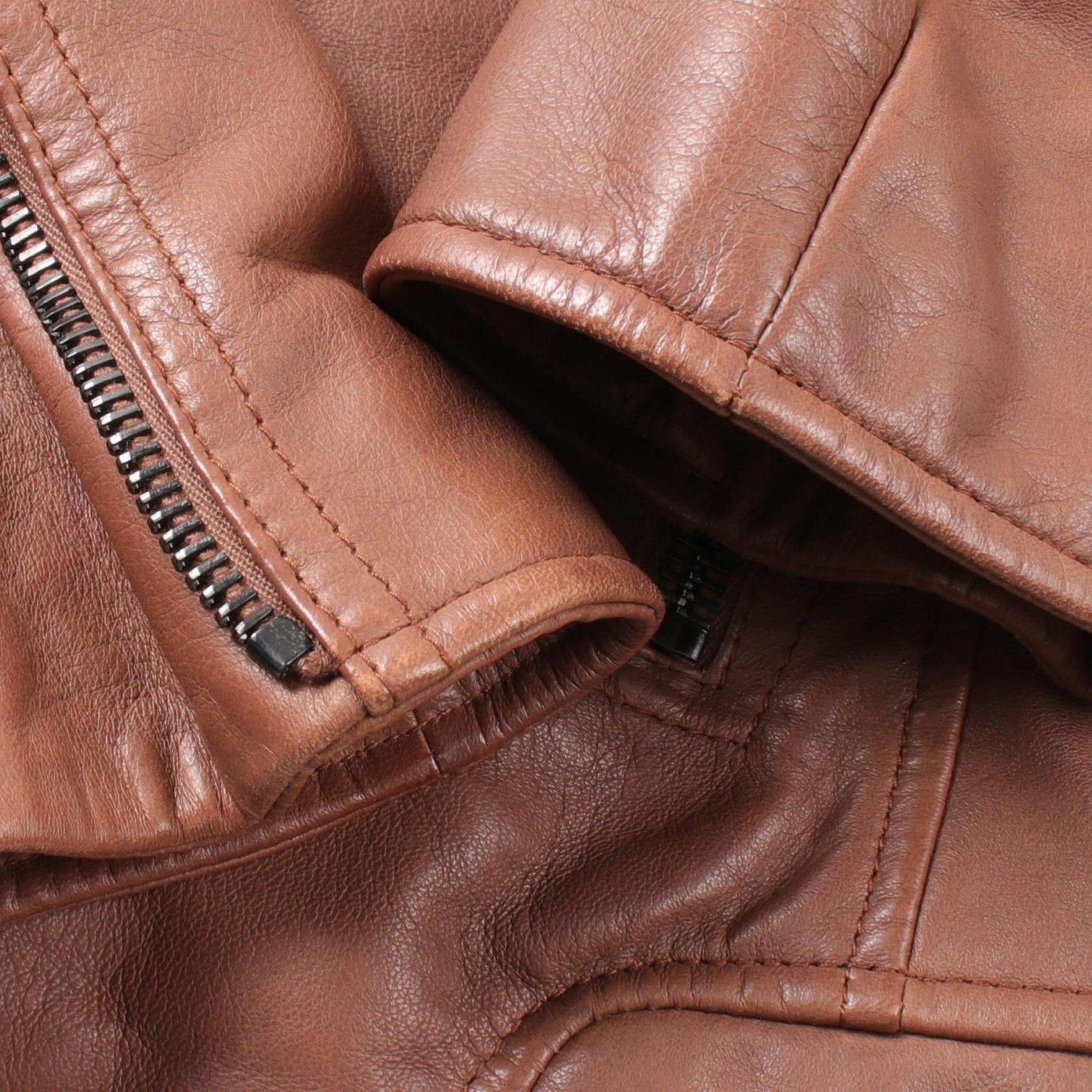 Balenciaga Lamb Leather Riders Jacket Brown