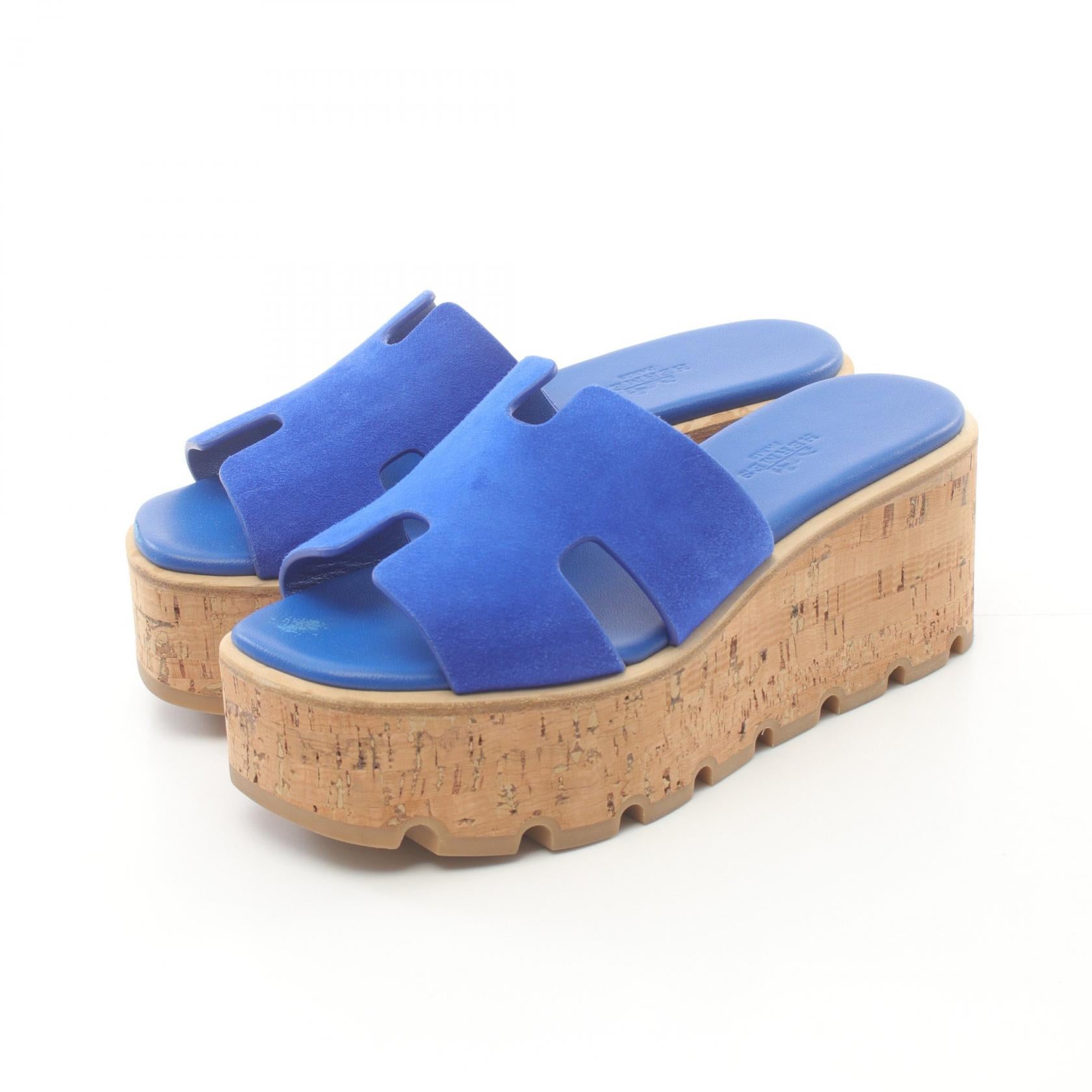 Hermes Suede Ez 30 Sandals Blue