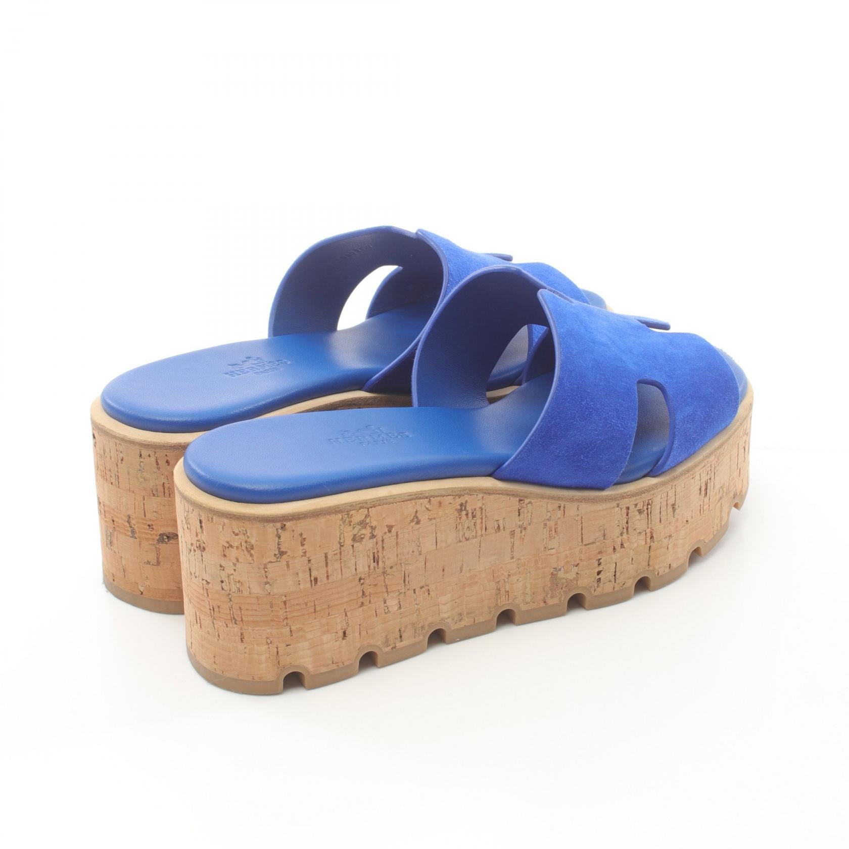 Hermes Suede Ez 30 Sandals Blue