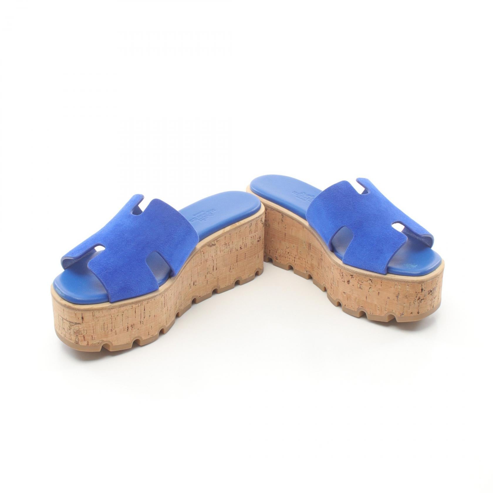 Hermes Suede Ez 30 Sandals Blue