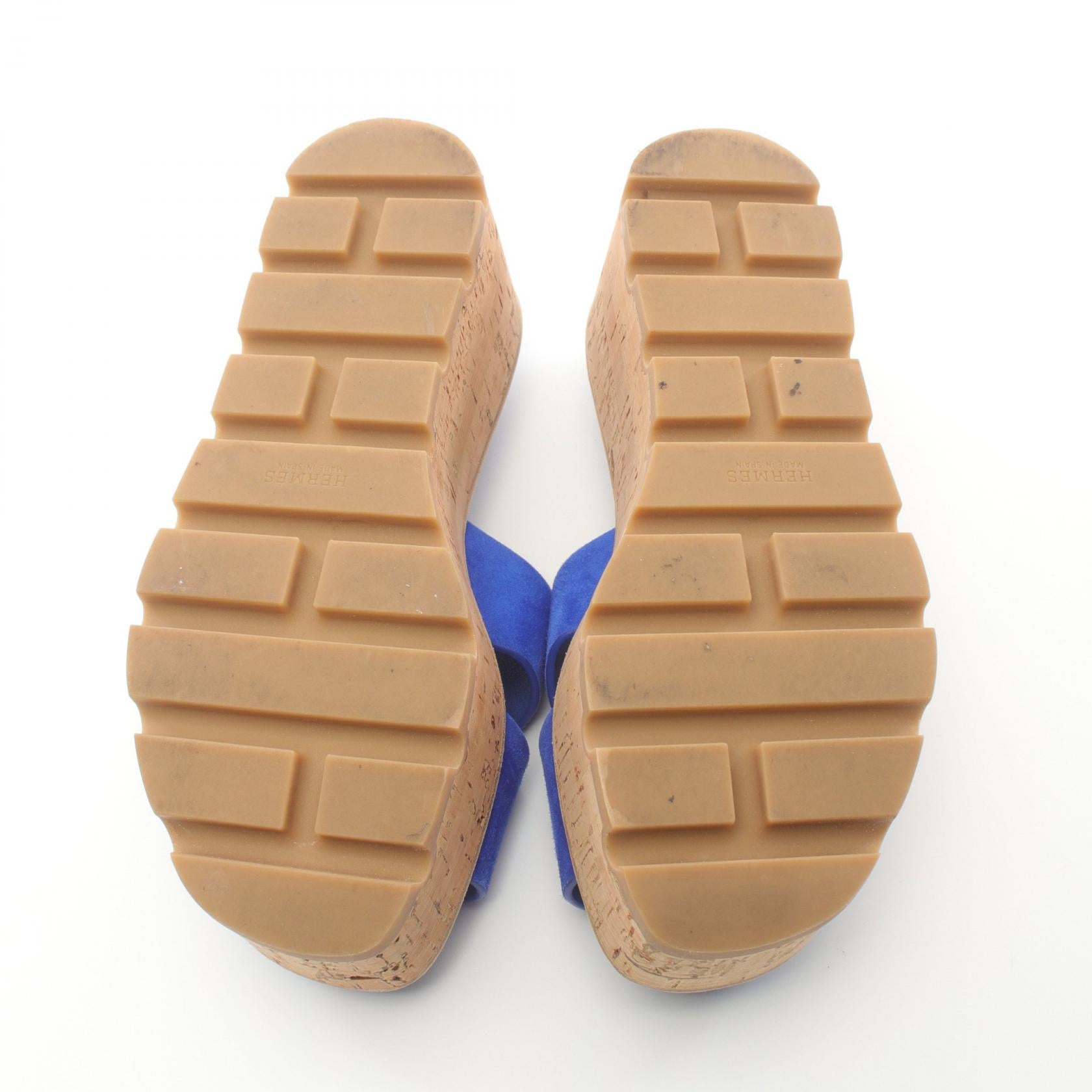 Hermes Suede Ez 30 Sandals Blue