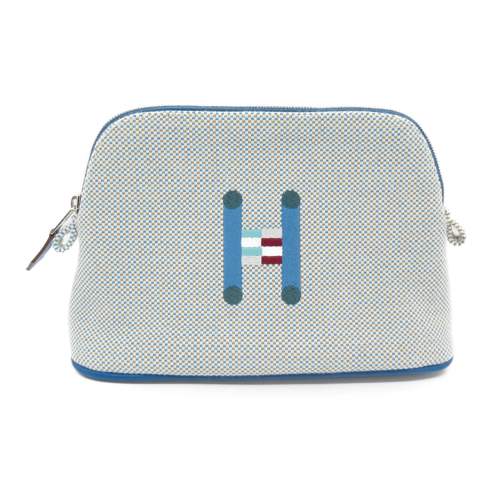 Hermes Bolide Pouch Canvas Toile H Blue