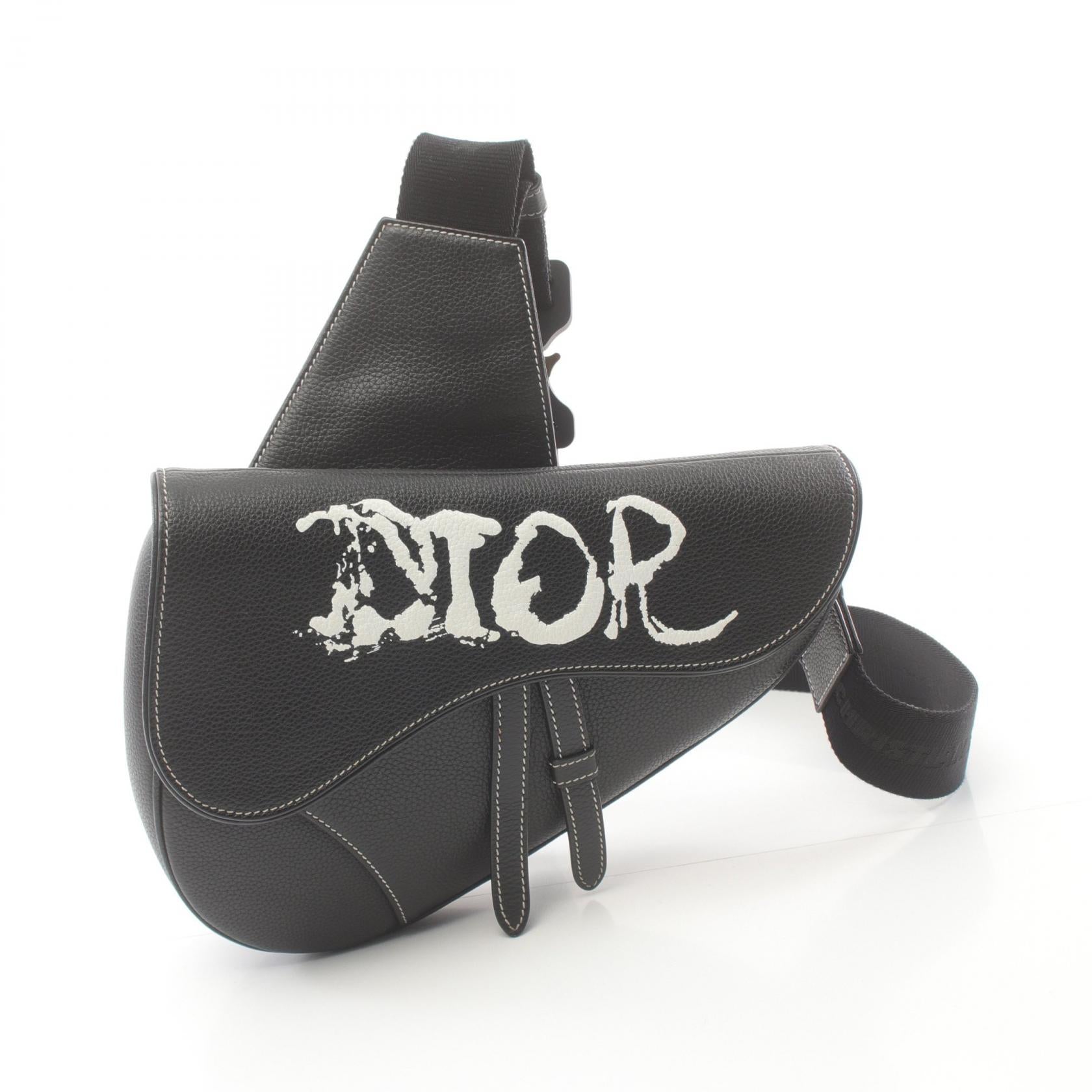 Dior Leather Saddle Waist Body Bag Black/White