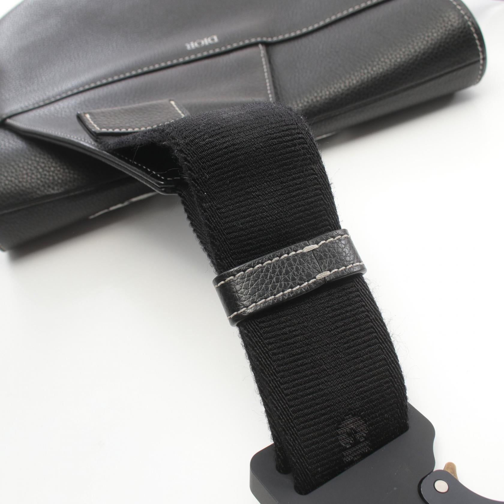 Dior Leather Saddle Waist Body Bag Black/White