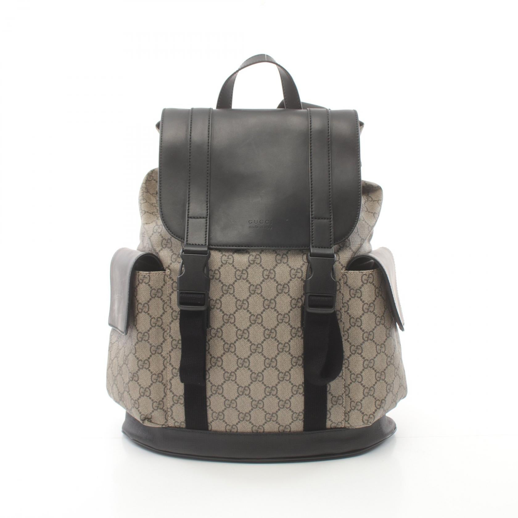 Gucci GG Supreme Backpack PVC Canvas Leather