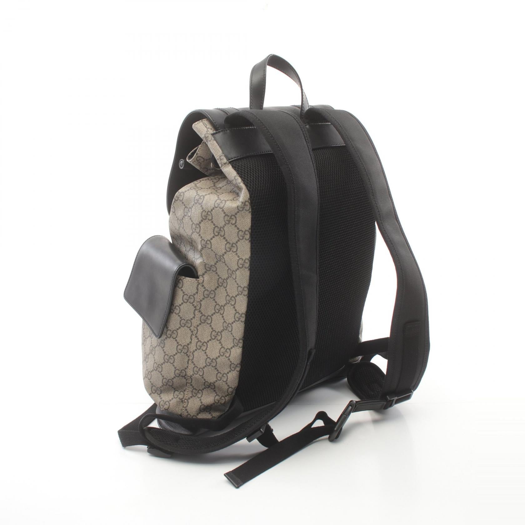 Gucci GG Supreme Backpack PVC Canvas Leather