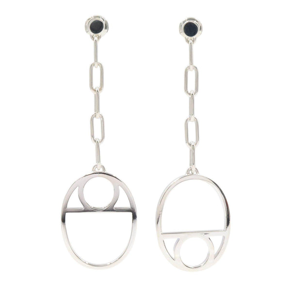 Hermes Chaine dAncre Game Silver Earrings