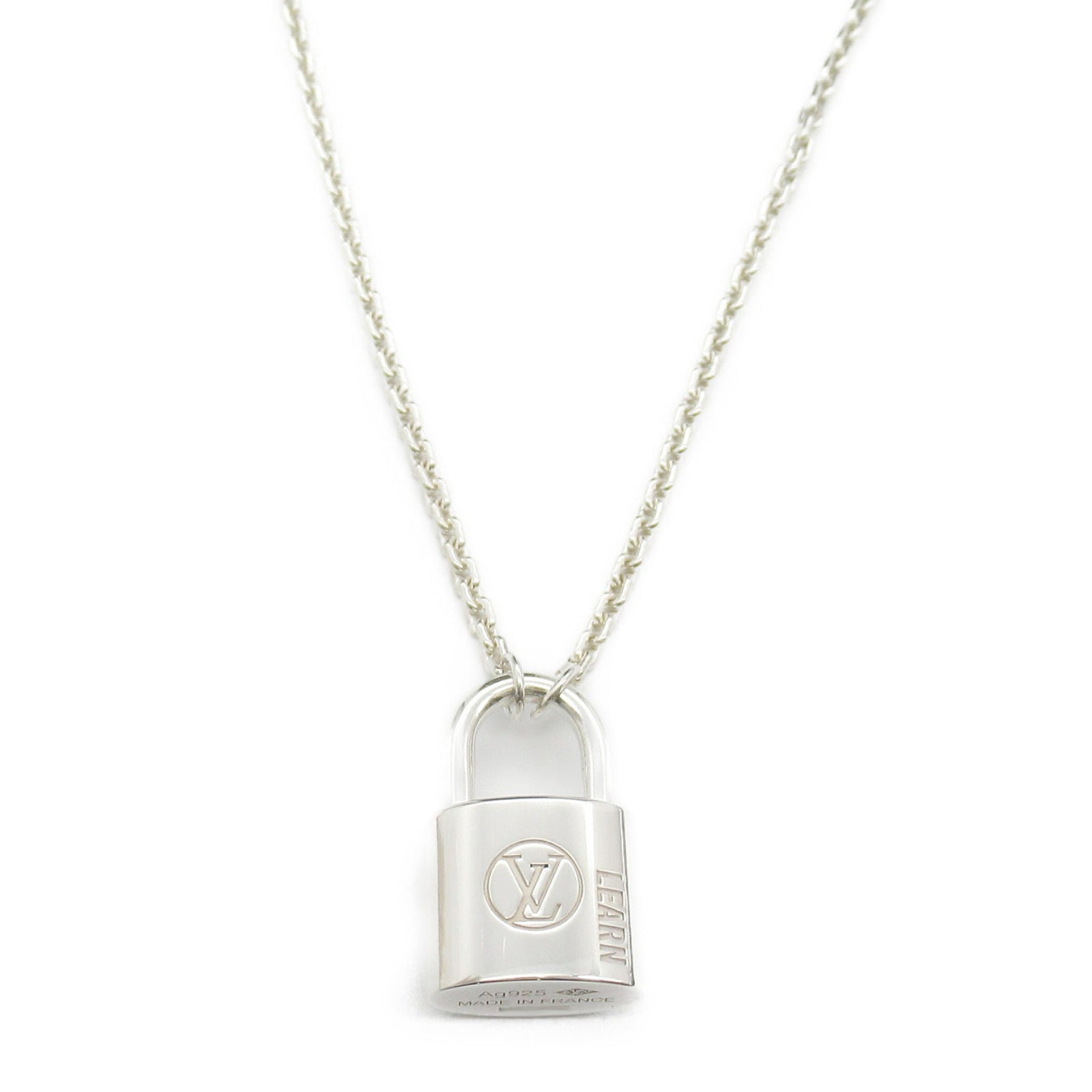 Louis Vuitton Silver 925 Lockit Learn Necklace