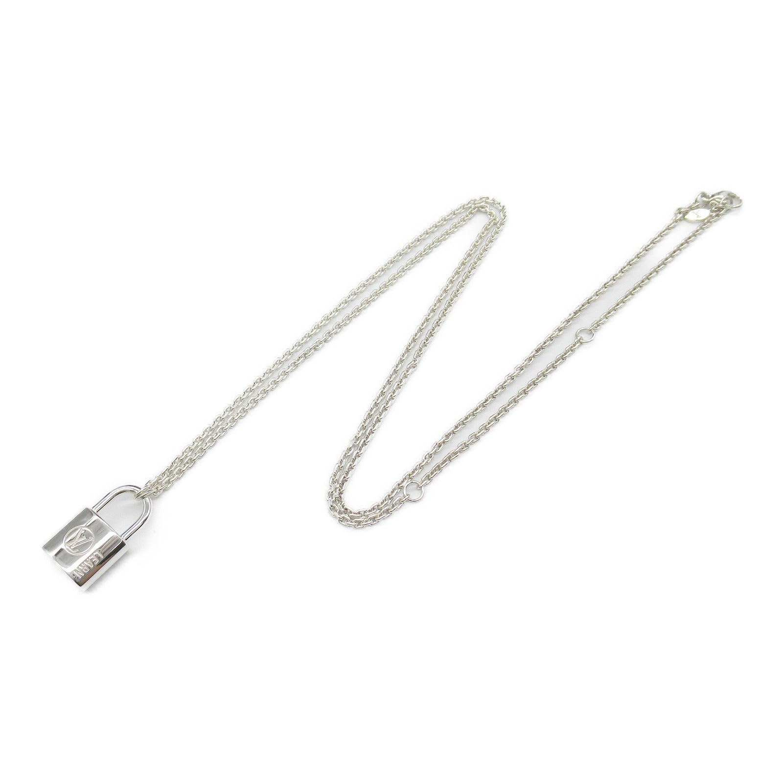 Louis Vuitton Silver 925 Lockit Learn Necklace