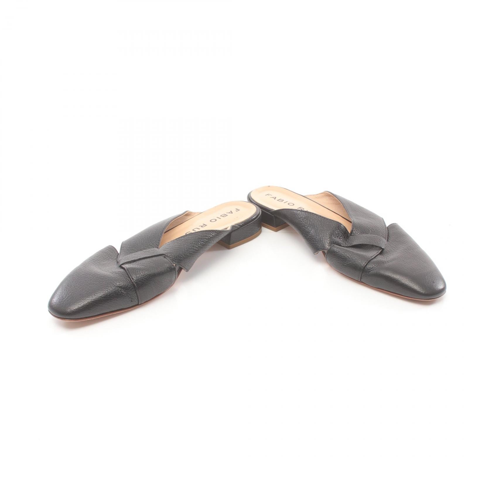 FABIO RUSCONI Leather Mules Shoes Women Black