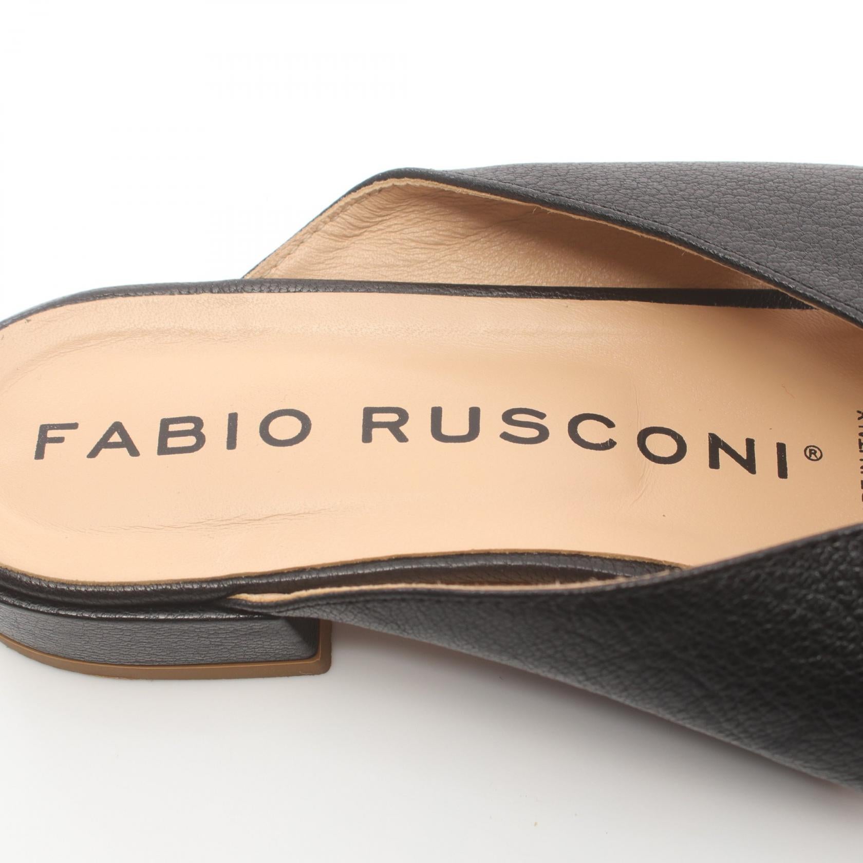 FABIO RUSCONI Leather Mules Shoes Women Black